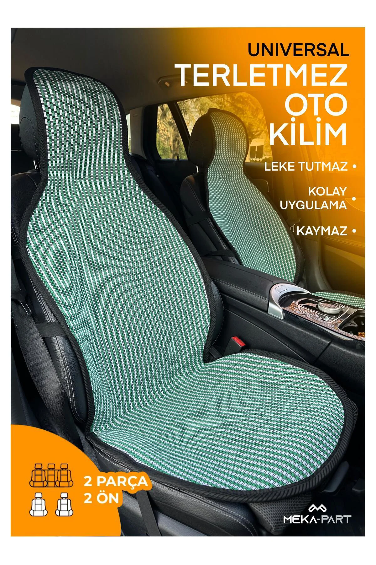 Meka Part Terletmez Oto Koltuk Koruyucu Kılıf 2 Parça Universal Ö
