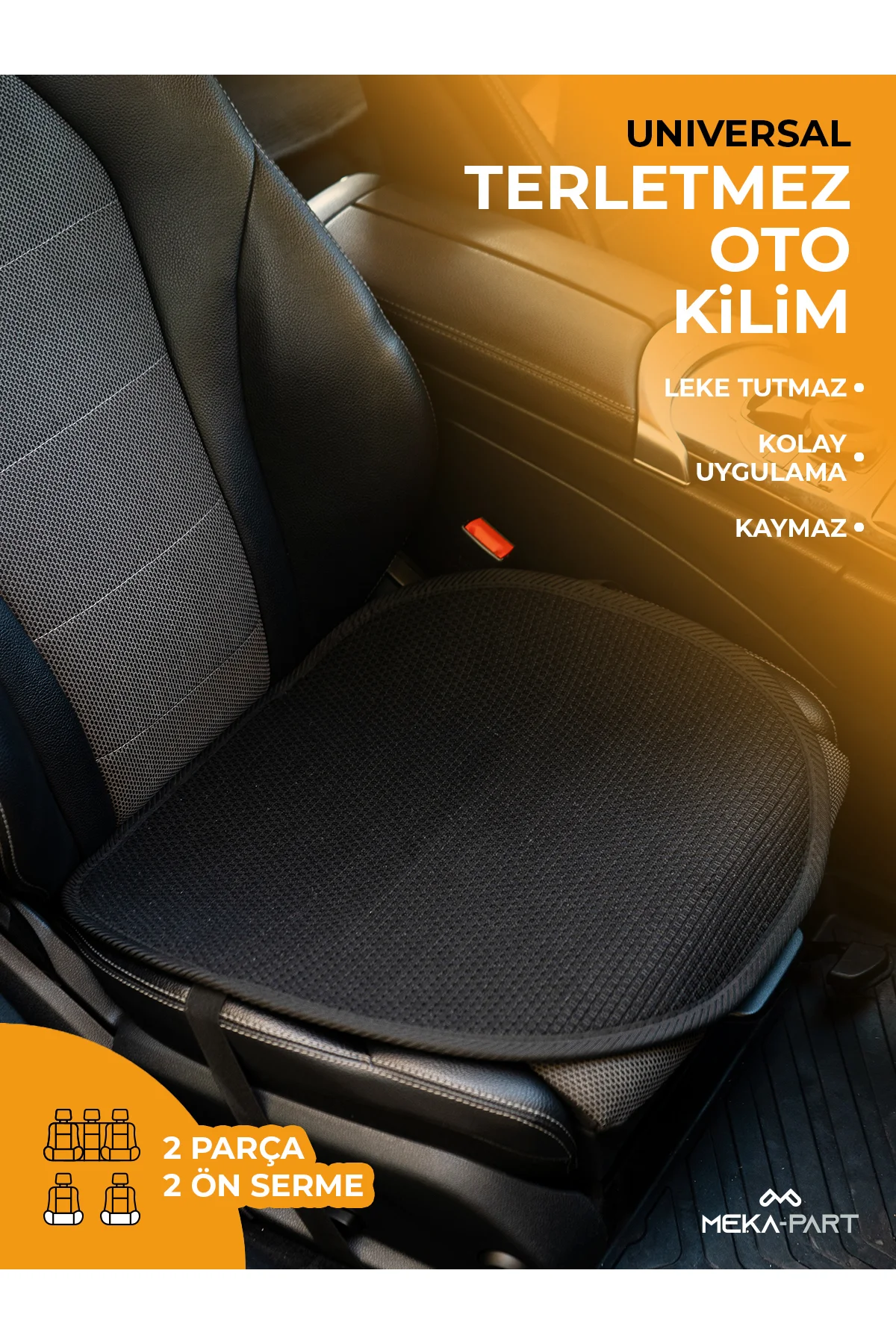 Meka Part Terletmez Koltuk Koruyucu Kılıf 2 Parça SERME Sadece Ön