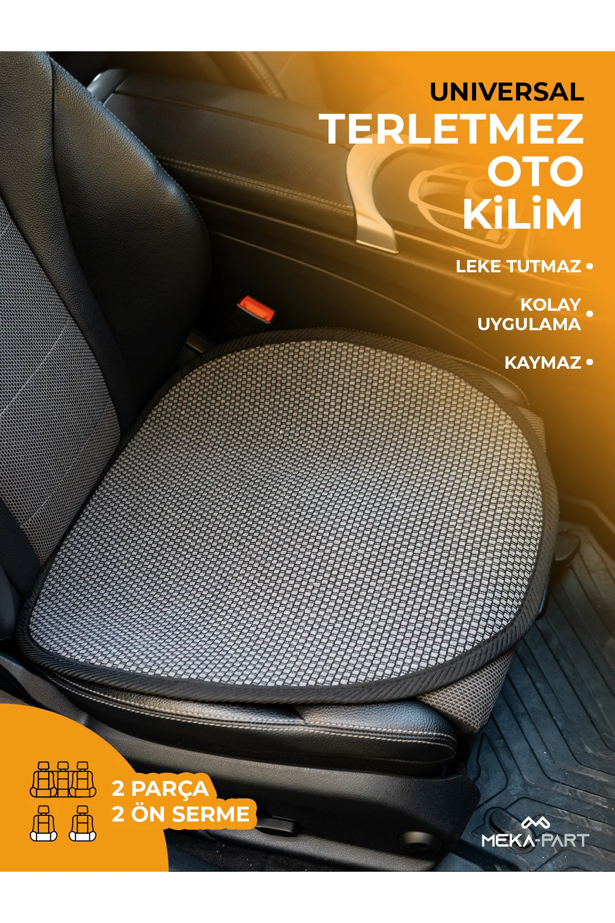 Meka Part Terletmez Koltuk Koruyucu Kılıf 2 Parça SERME Sadece Ön