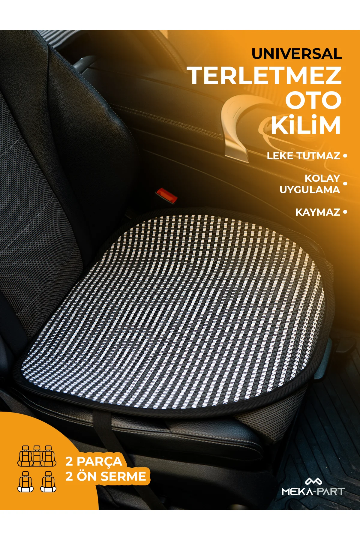 Meka Part Terletmez Koltuk Koruyucu Kılıf 2 Parça SERME Sadece Ön