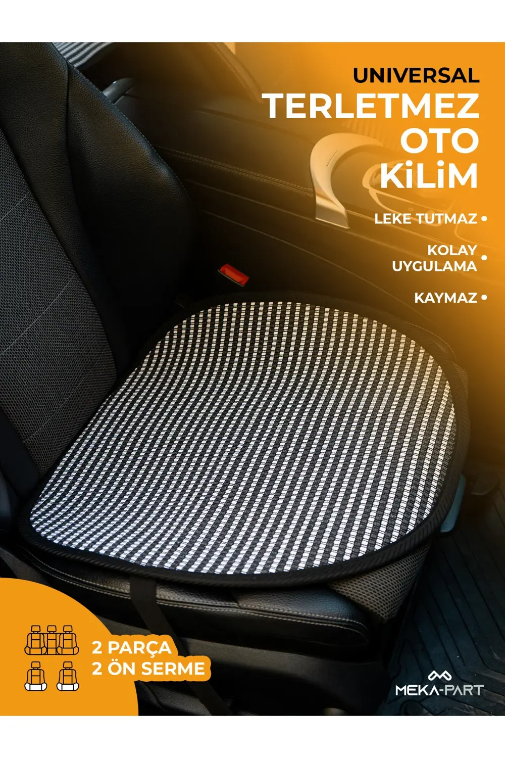 Meka Part Terletmez Koltuk Koruyucu Kılıf 2 Parça SERME Sadece Ön