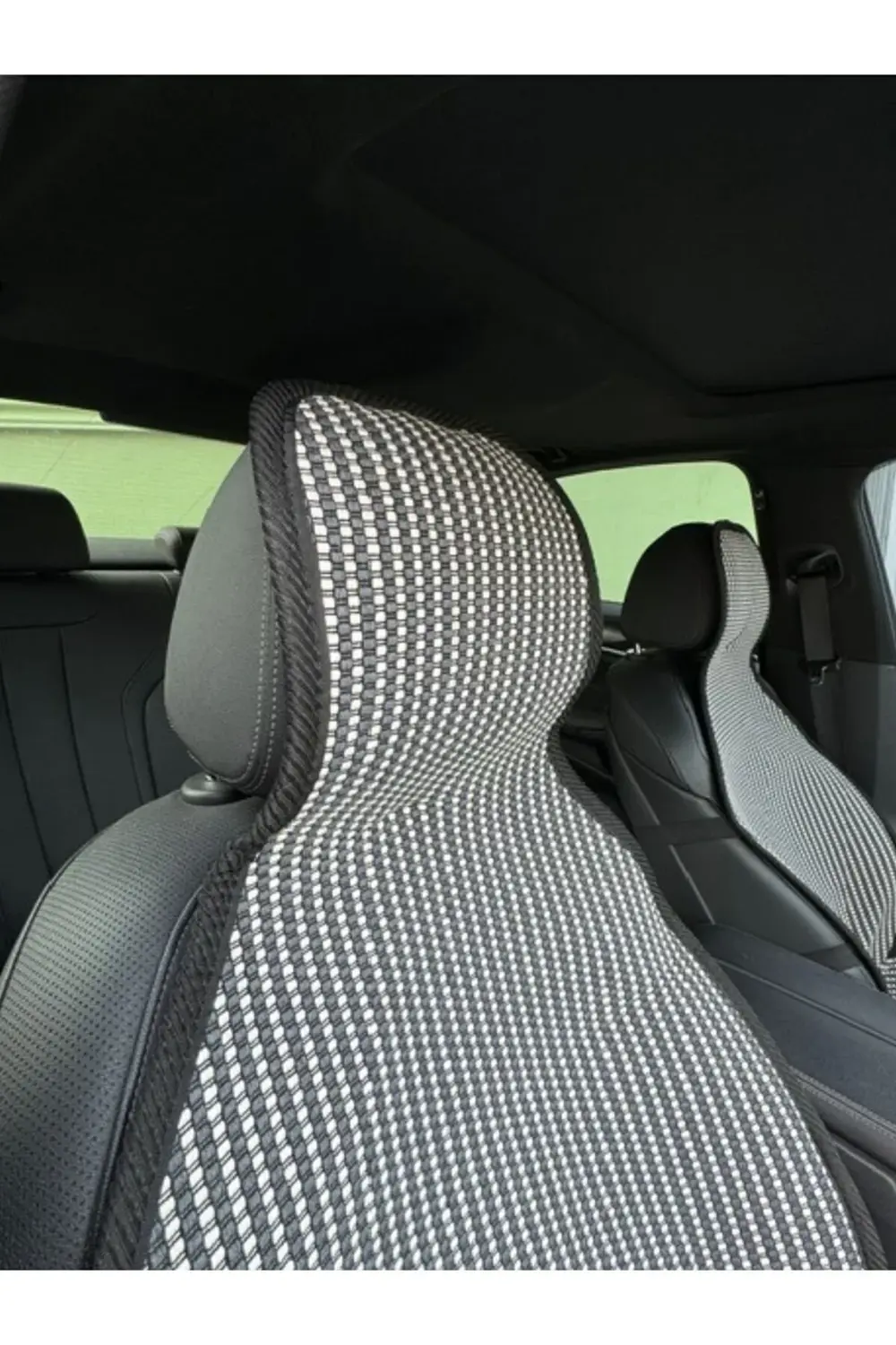 Meka Part Terletmez Koltuk Koruyucu Kılıf Çizgili Füme Beyaz Univ