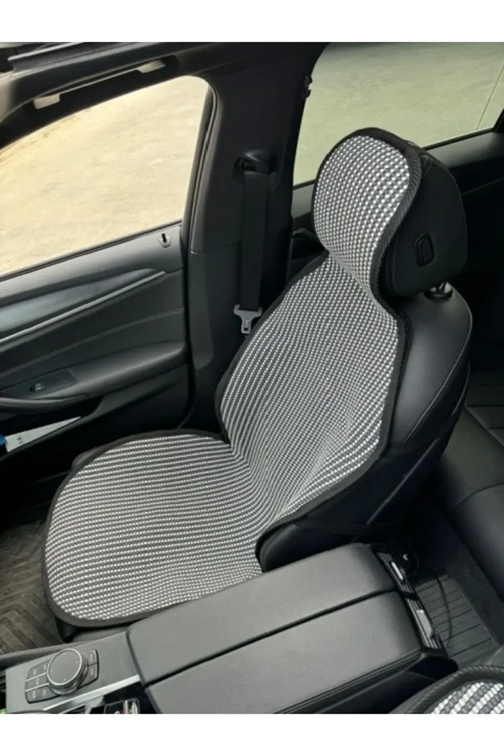 Meka Part Terletmez Koltuk Koruyucu Kılıf Çizgili Füme Beyaz Univ