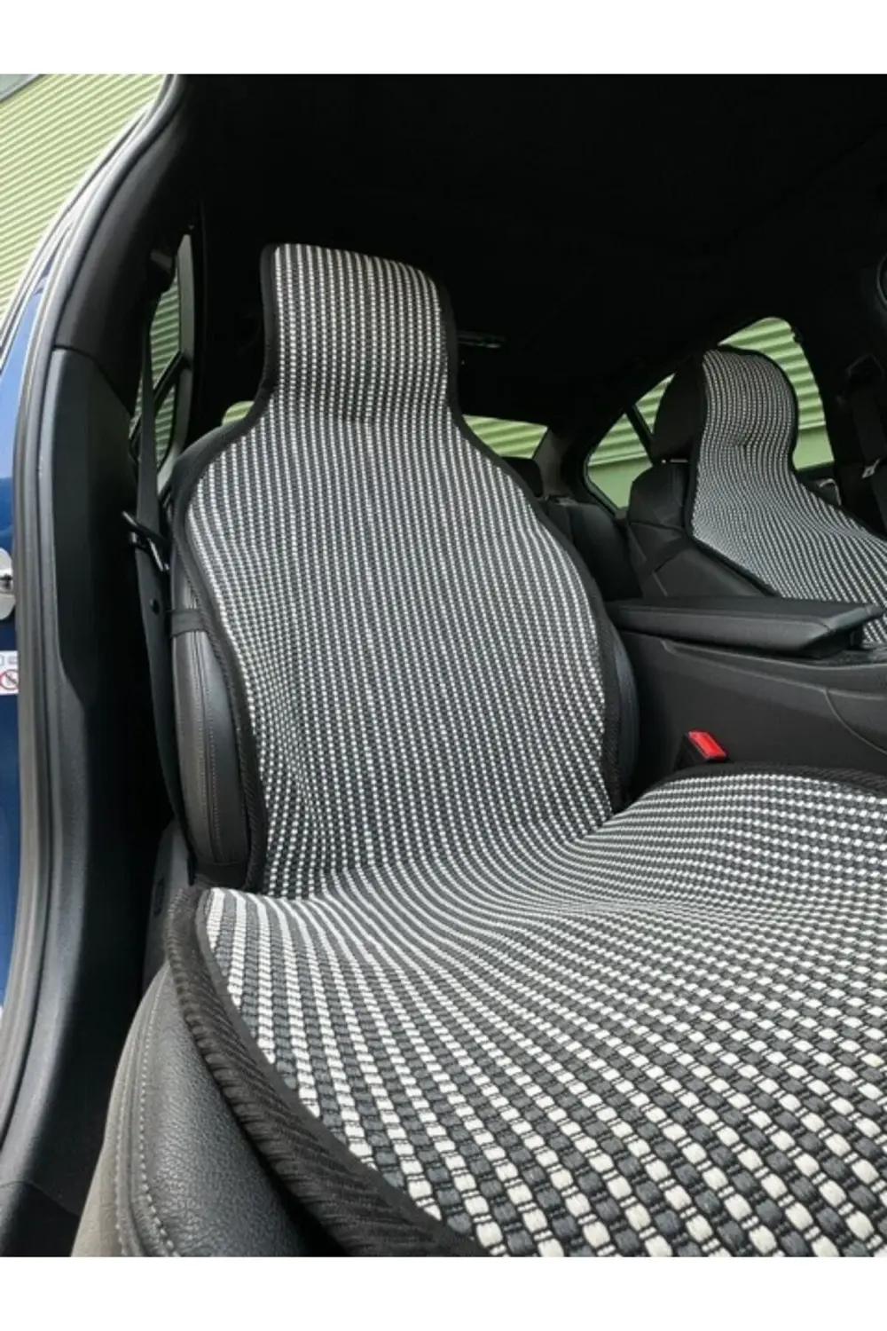 Meka Part Terletmez Koltuk Koruyucu Kılıf Çizgili Füme Beyaz Univ