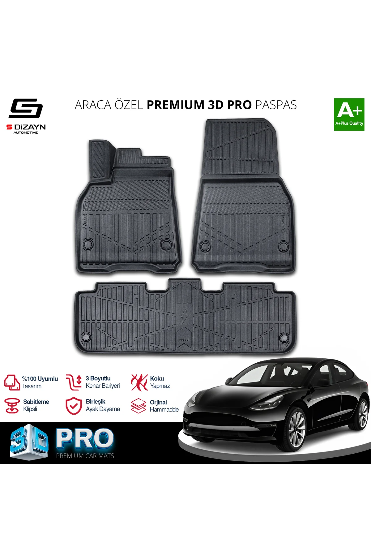 Meka Part Tesla Model Y 3D Pro Havuzlu Paspas 2020-2025 A+ Kalite