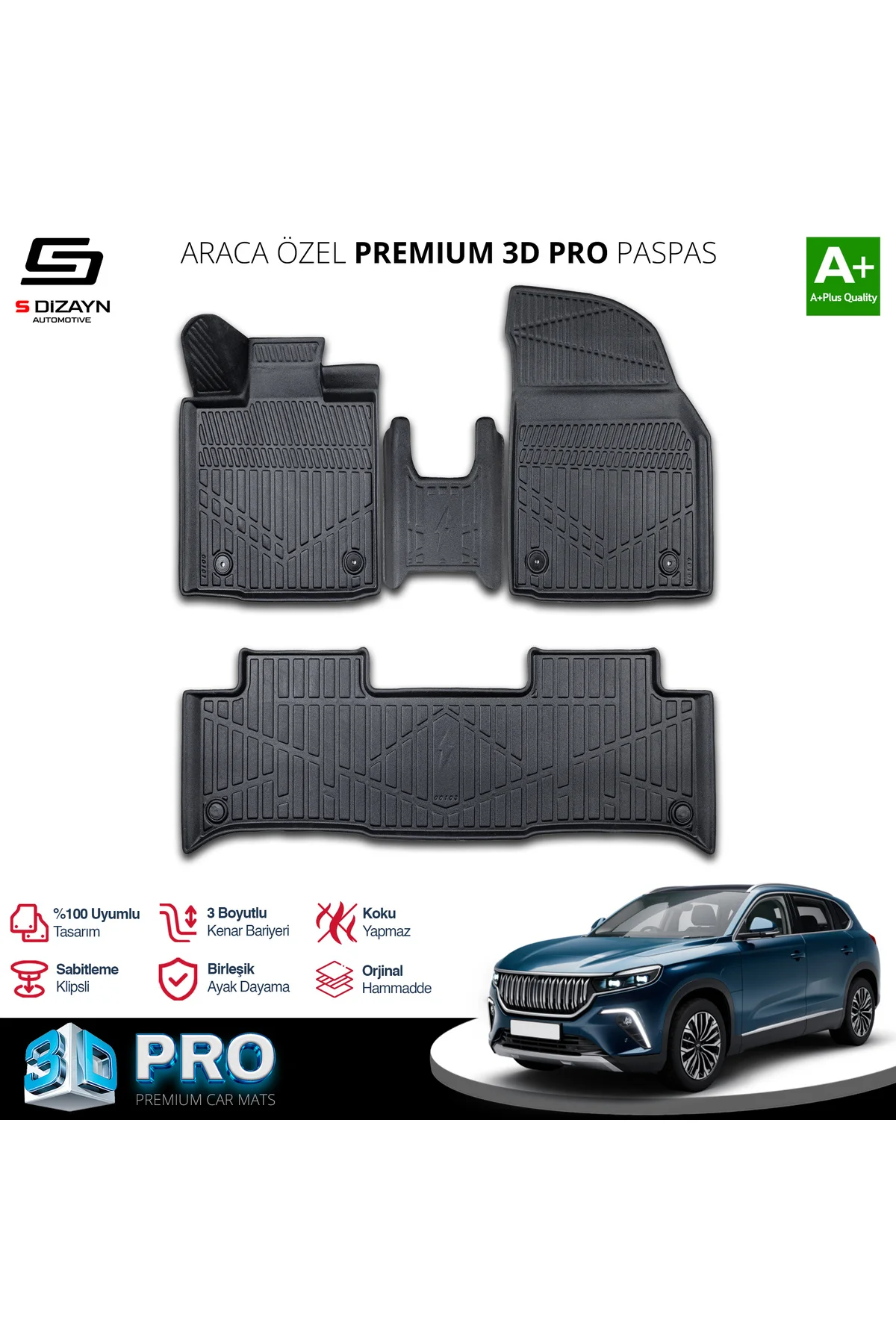 Meka Part Togg T10X 3D Pro Havuzlu Paspas 2023 Üzeri A+ Kalite Meka Part Togg T10X 3D Pro Havuzlu Paspas 2023 Üzeri A+ Kalite