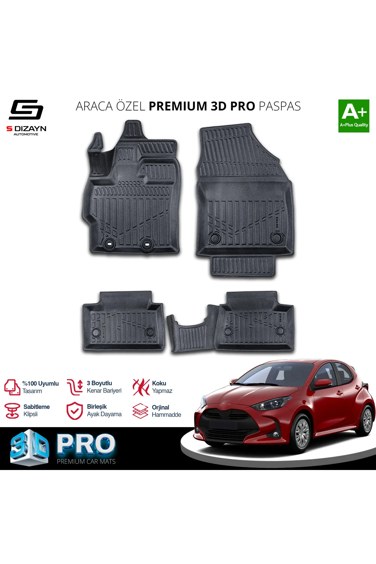 Meka Part Toyota Yaris 3D Pro Havuzlu Paspas 2020 Üzeri A+ Kalite Meka Part Toyota Yaris 3D Pro Havuzlu Paspas 2020 Üzeri A+ Kalite