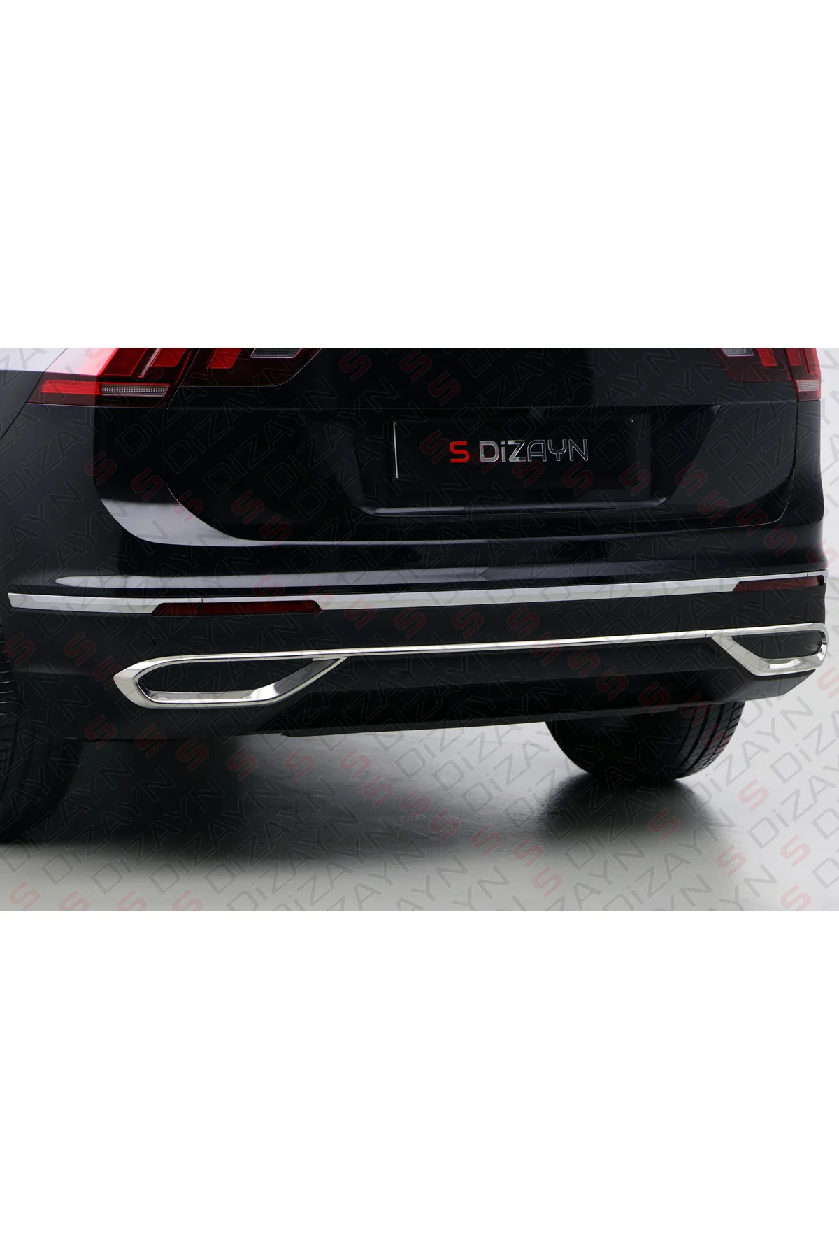 Meka Part VW Tiguan Krom Egzoz Görünümü Difüzör 3 Parça 2020-2024 A+Kalite