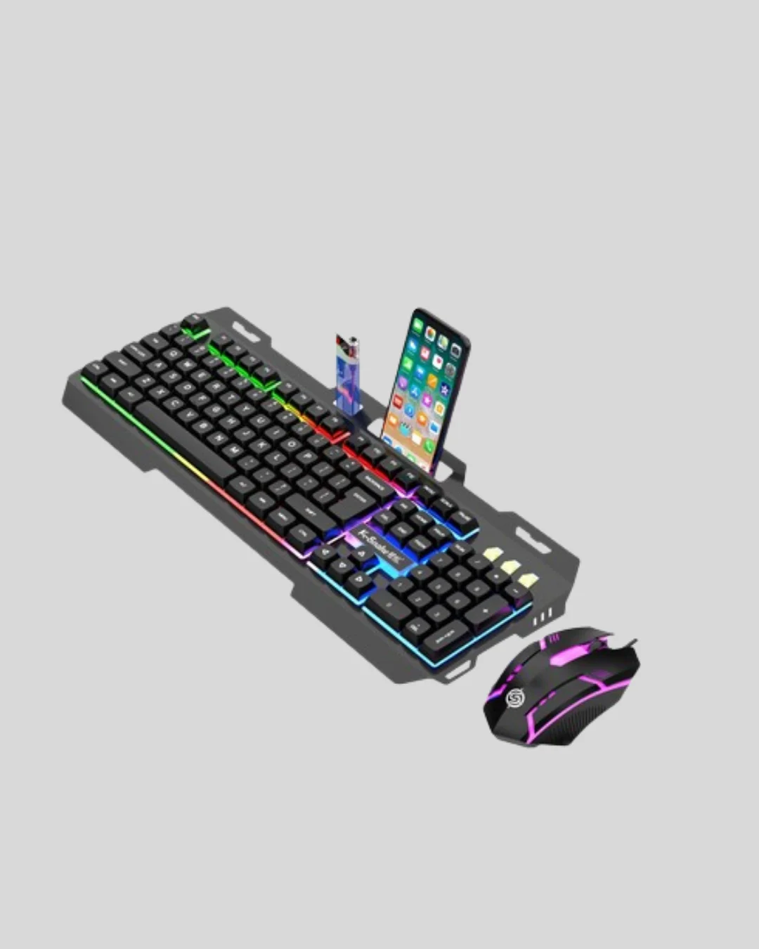 Mekanik Oyuncu Seti – LED Işıklandırma ve Ergonomik Mouse
