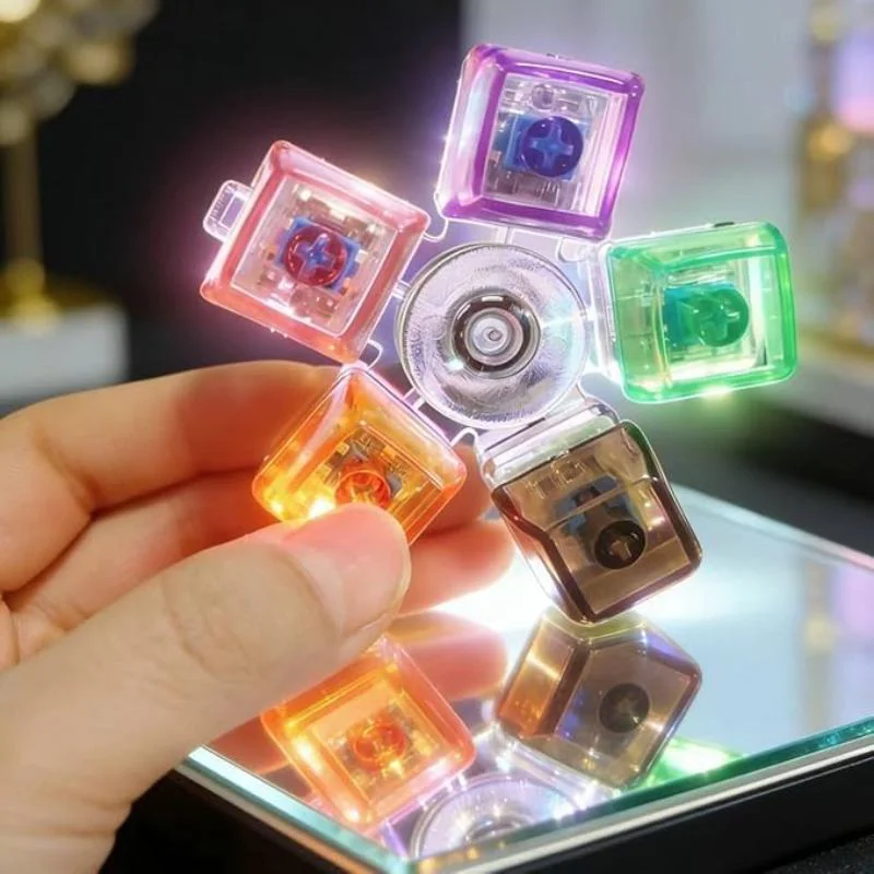Mekanik Switch Tuşlu Stres Çarkı - Renkli Fidget Oyuncak