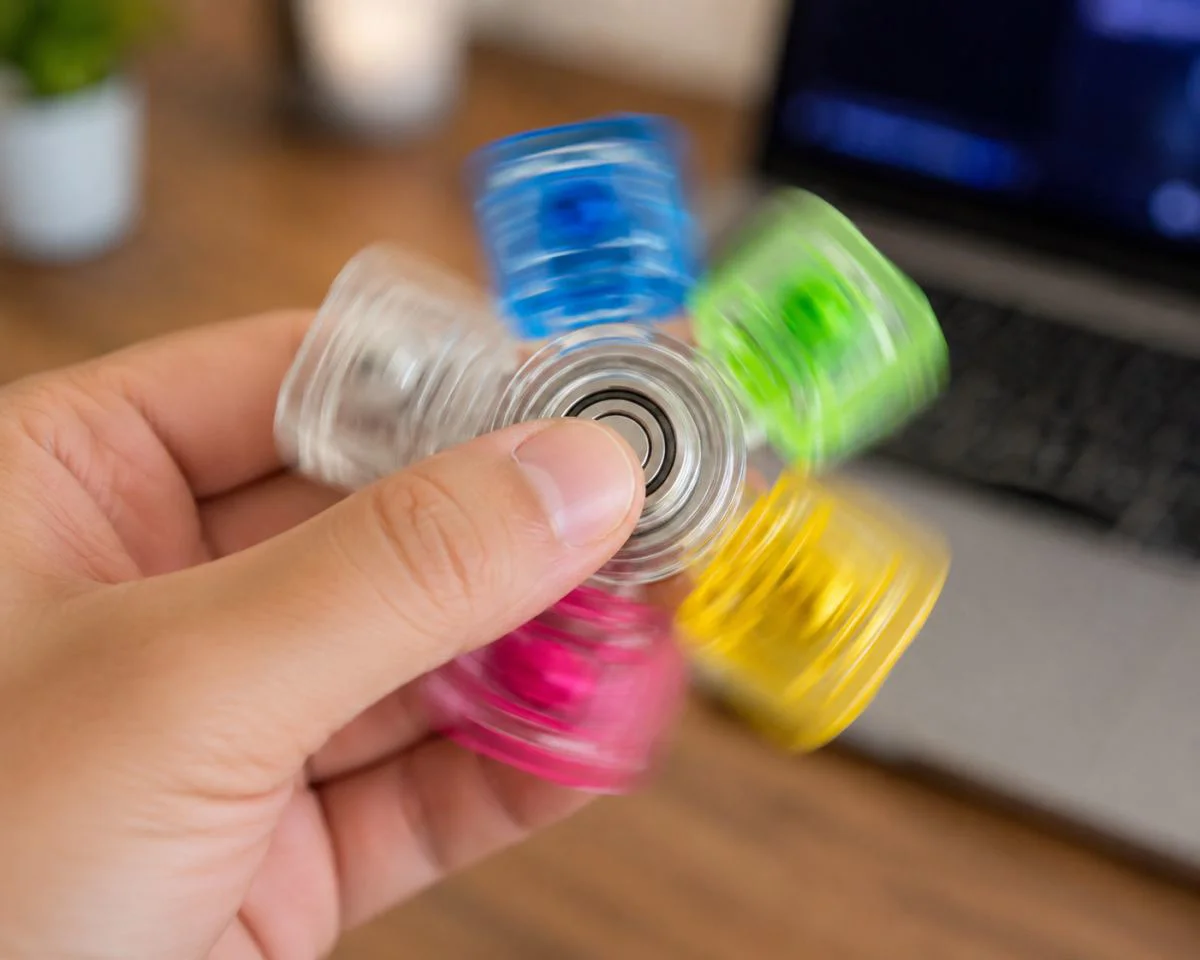 Mekanik Switch Tuşlu Stres Çarkı - Renkli Fidget Oyuncak