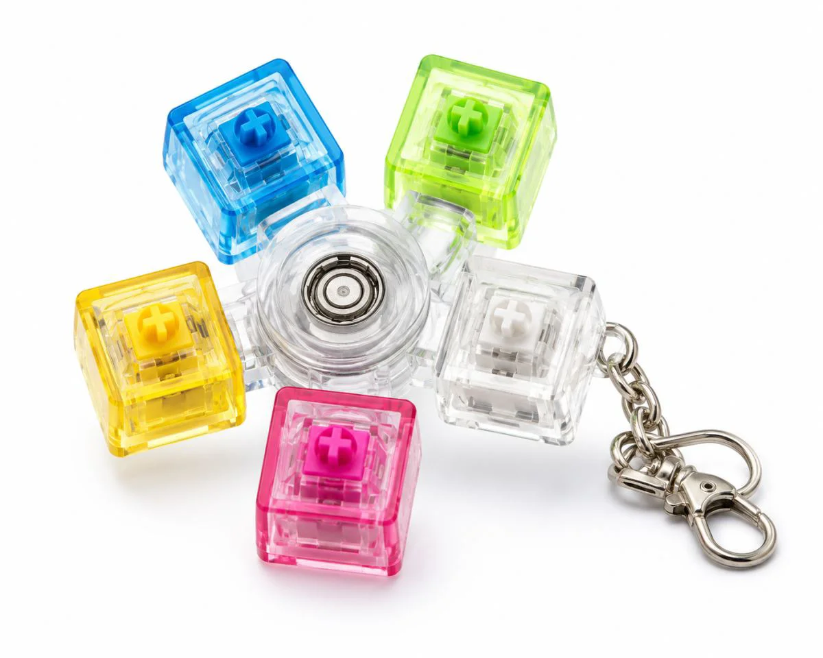 Mekanik Switch Tuşlu Stres Çarkı - Renkli Fidget Oyuncak