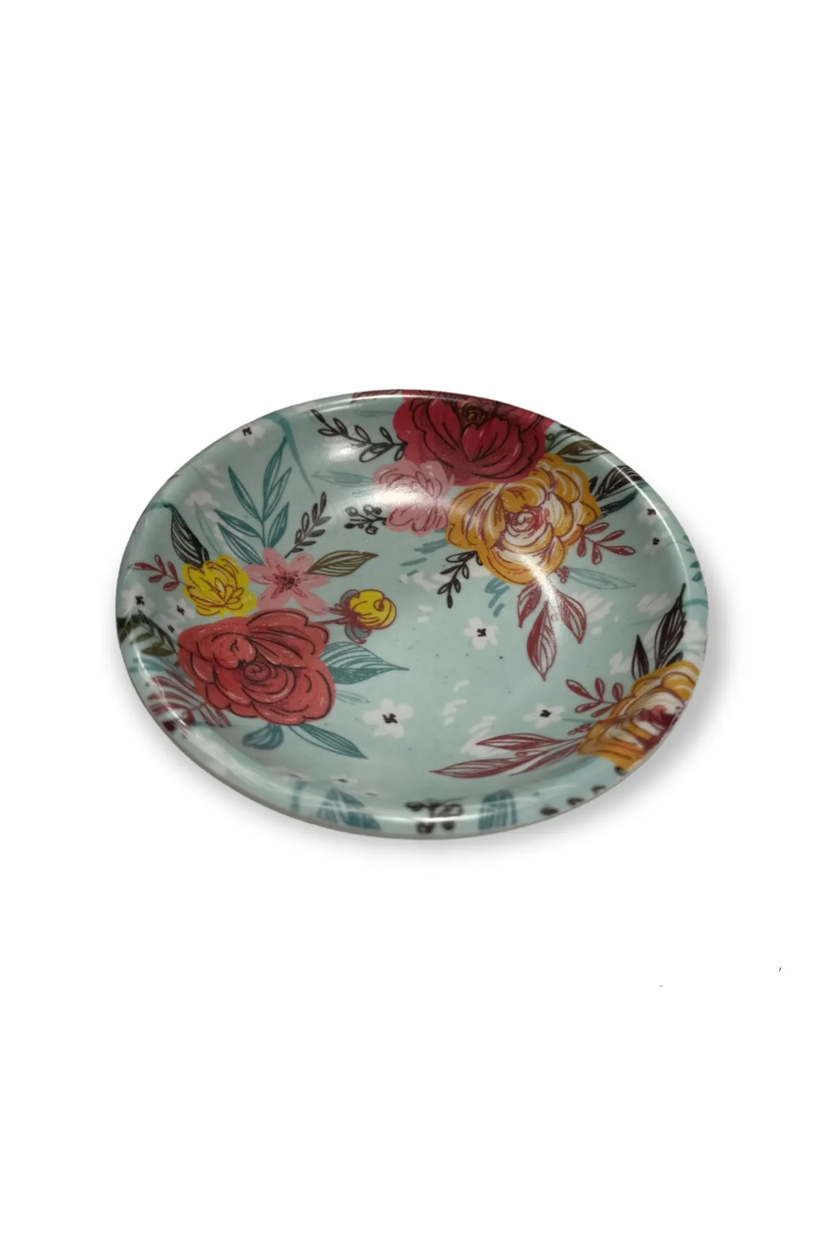 Just Cheap Store Melamin Çay Tabaği Renkli Çiçek Desenli Melamin Tabak 71