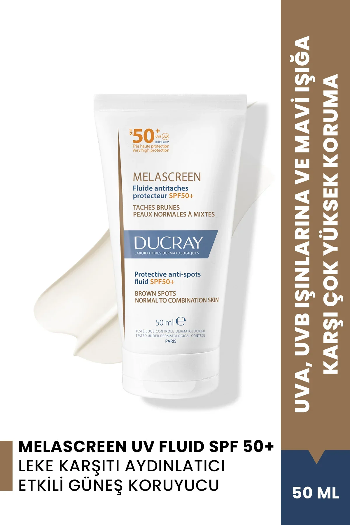 Melascreen UV Fluid SPF 50+ Leke Karşıtı Normal ve Karma Ciltler Melascreen UV Fluid SPF 50+ Leke Karşıtı Normal ve Karma Ciltler