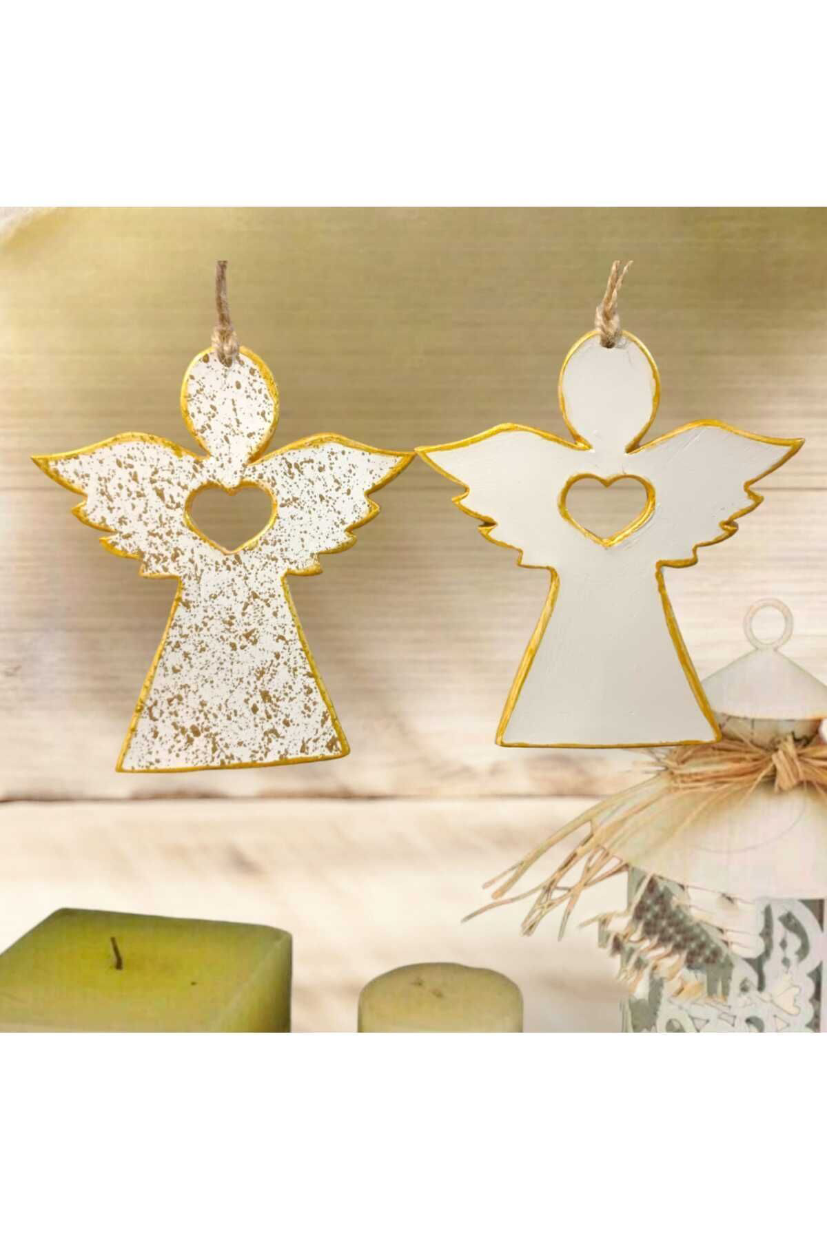 Melek ( Angel) Kız Beton Dekoratif Duvar & Kapı & Ağaç Süsü 2li