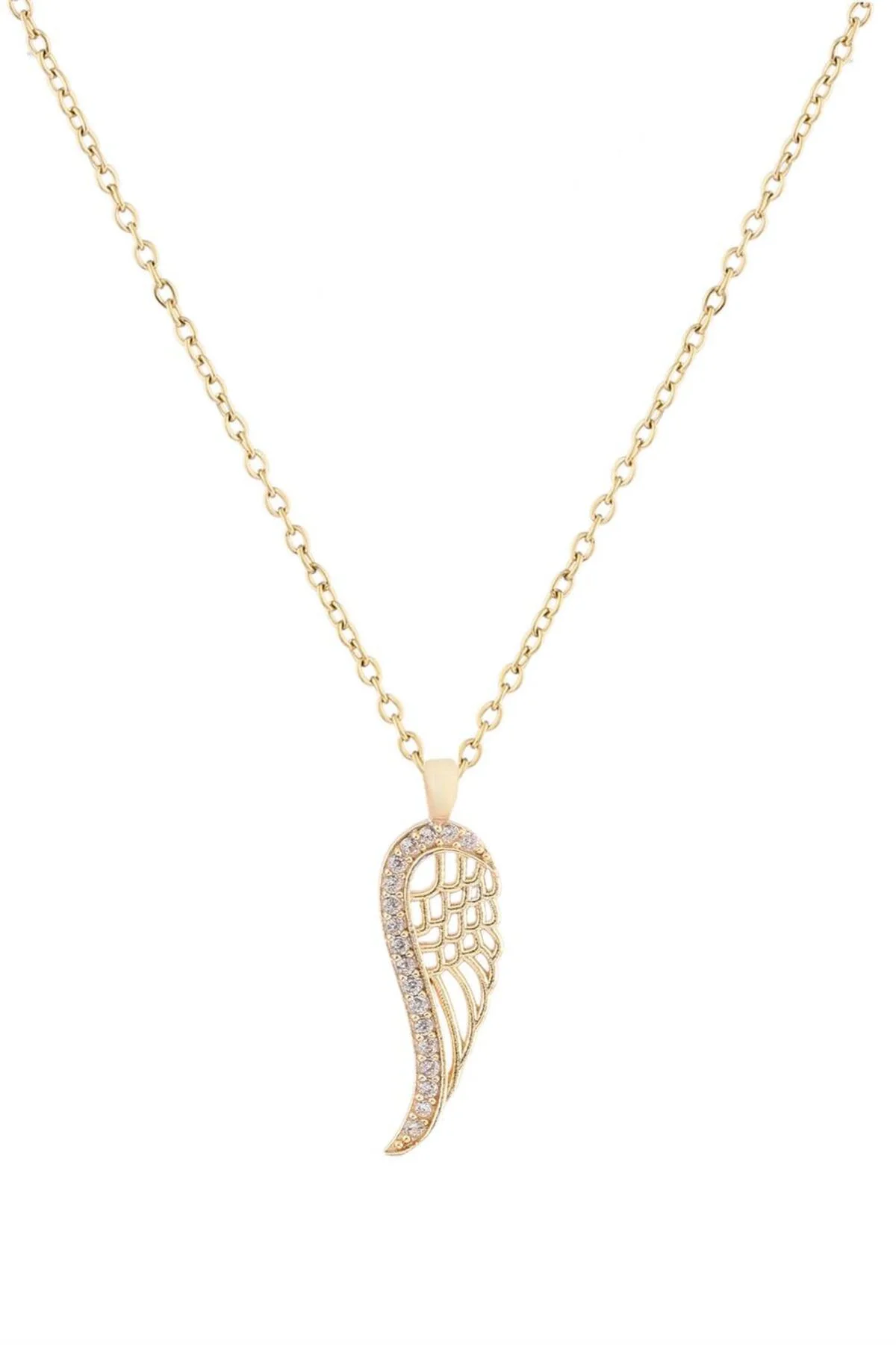 Melek Kanadı Zirkon Kolye GOLD 45 cm Fiyatı, Yorumları ve Özellikleri