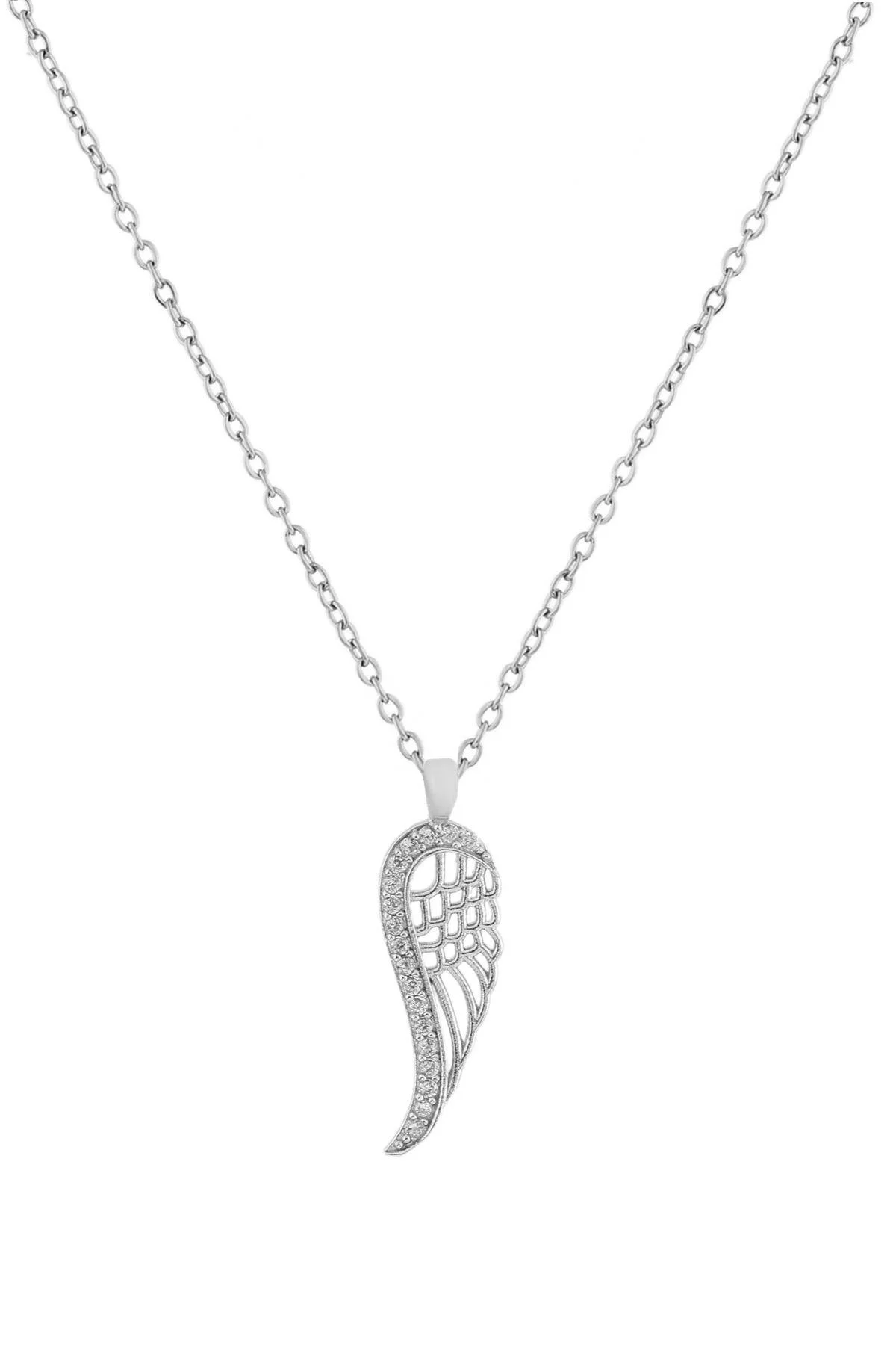 Melek Kanadı Zirkon Kolye SILVER 45 cm Fiyatı, Yorumları ve Özellikleri