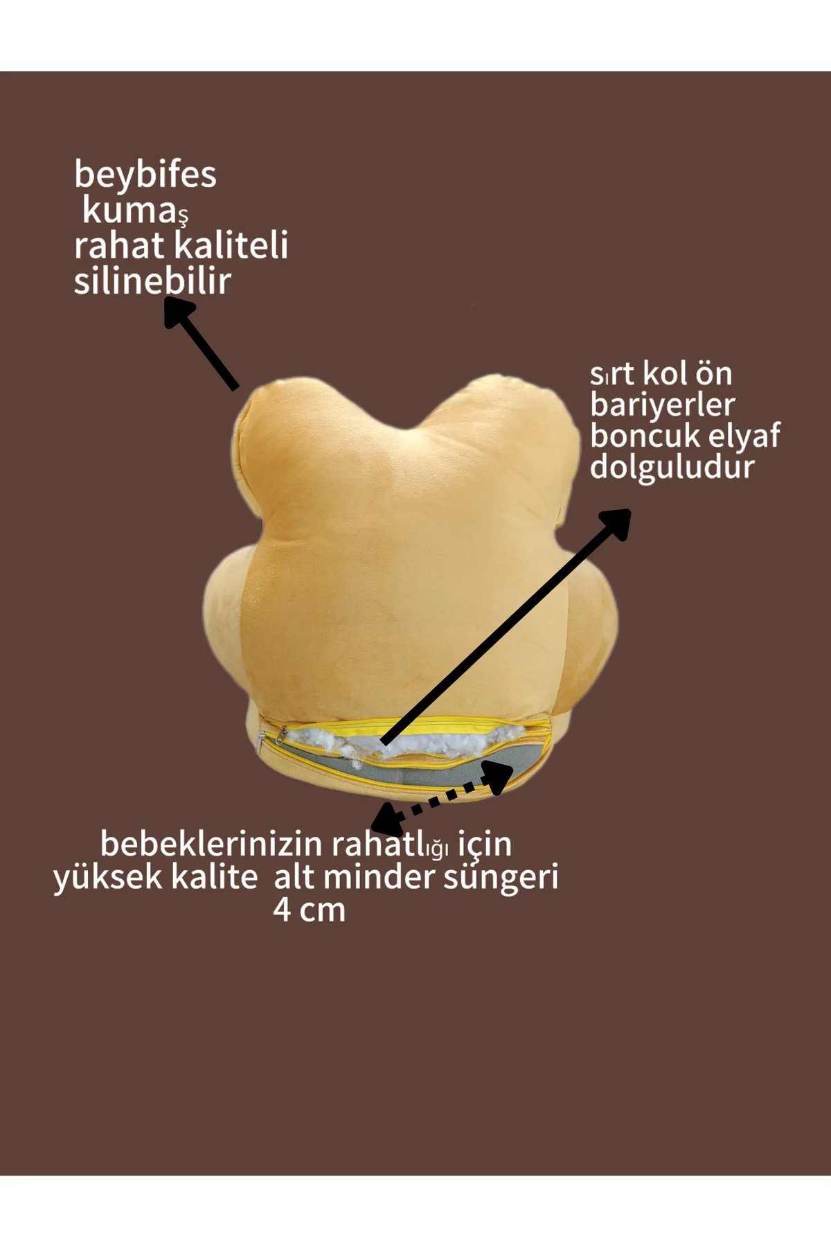 Melek kanatlı kalp sırtlı bebek yatmaz