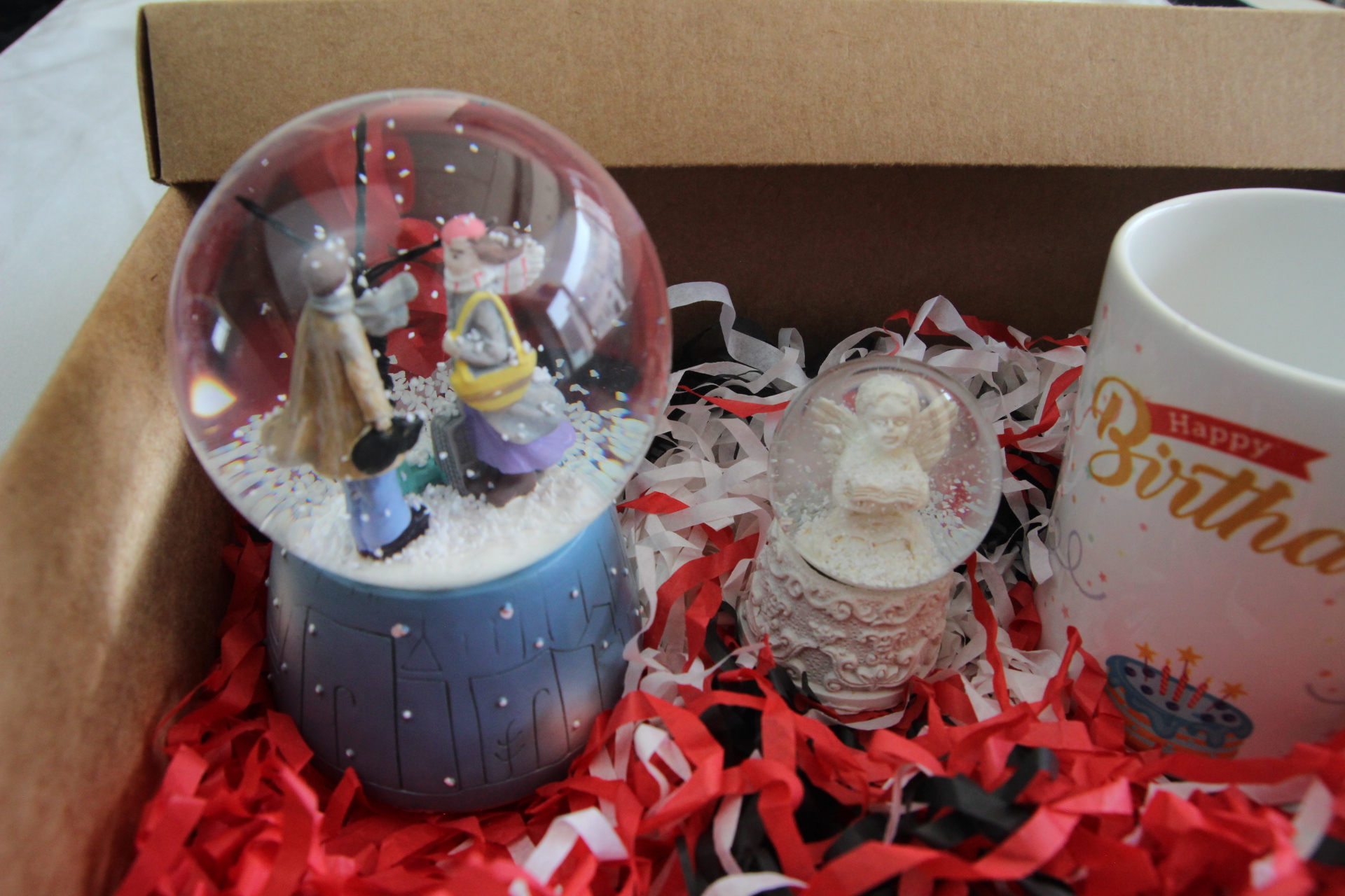 Home Melek Kar Küresi  İşıklı Müzikli Kar Küresi Doğum Günü Kupa Bardak Hediye Seti