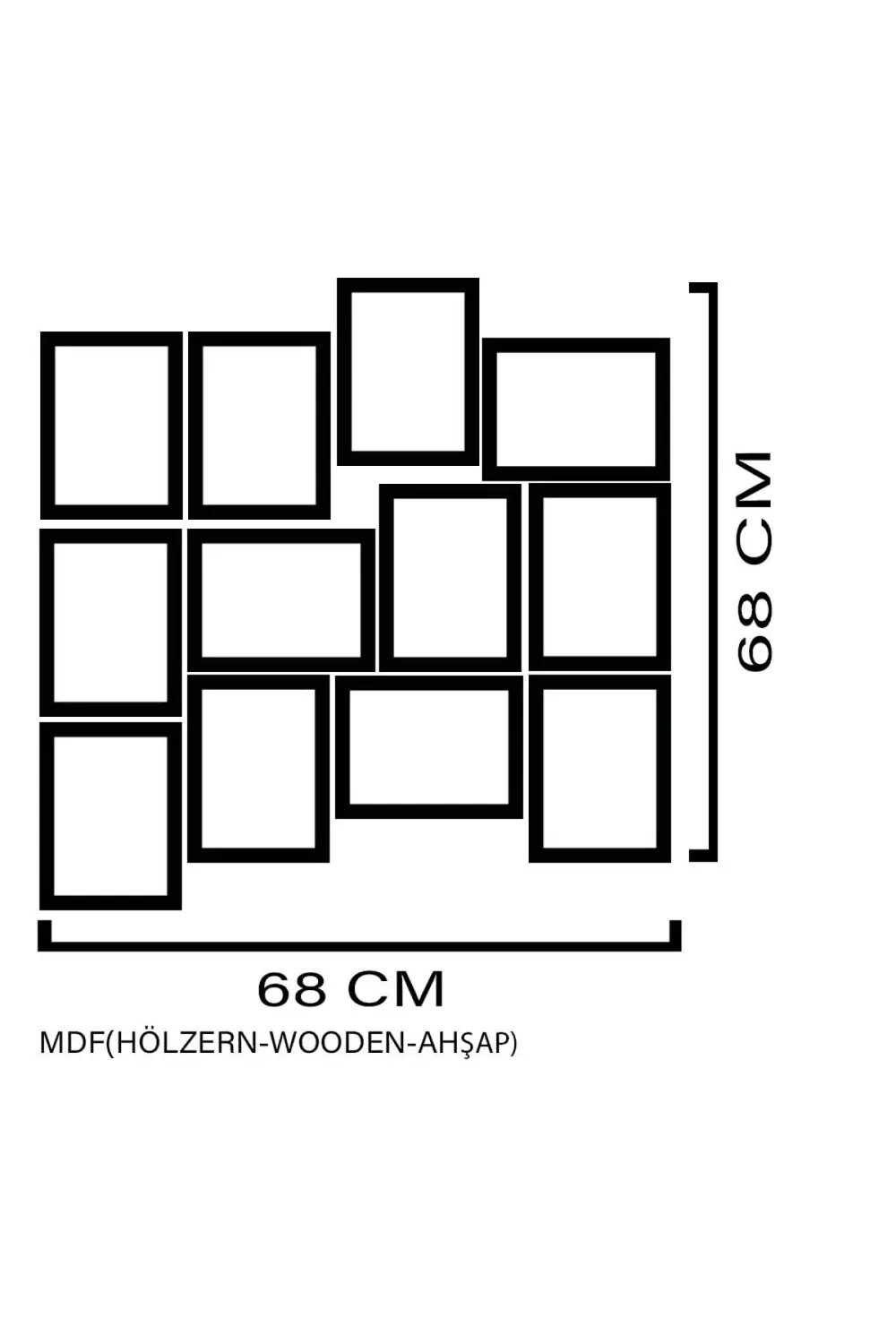 Melek Mosso 12 Parça Mdf Tablo Arf262
