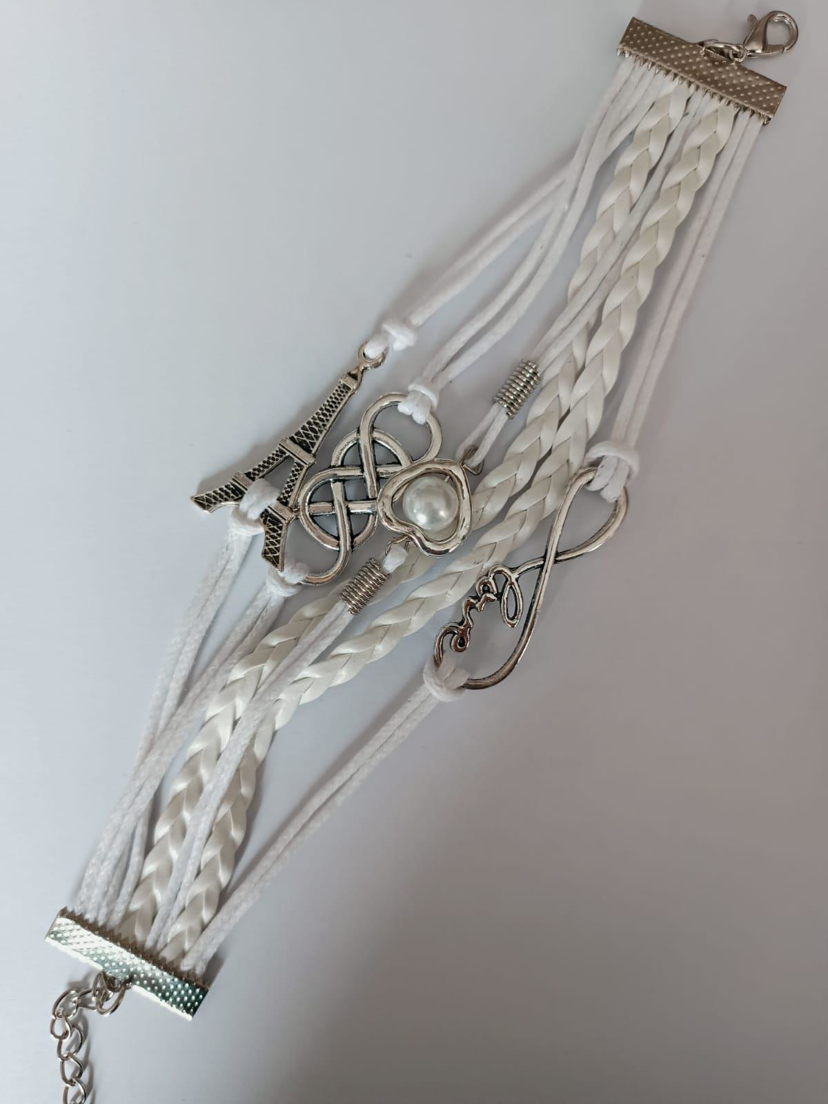 Azemax Melike Beyaz Love Eyfel Bileklik