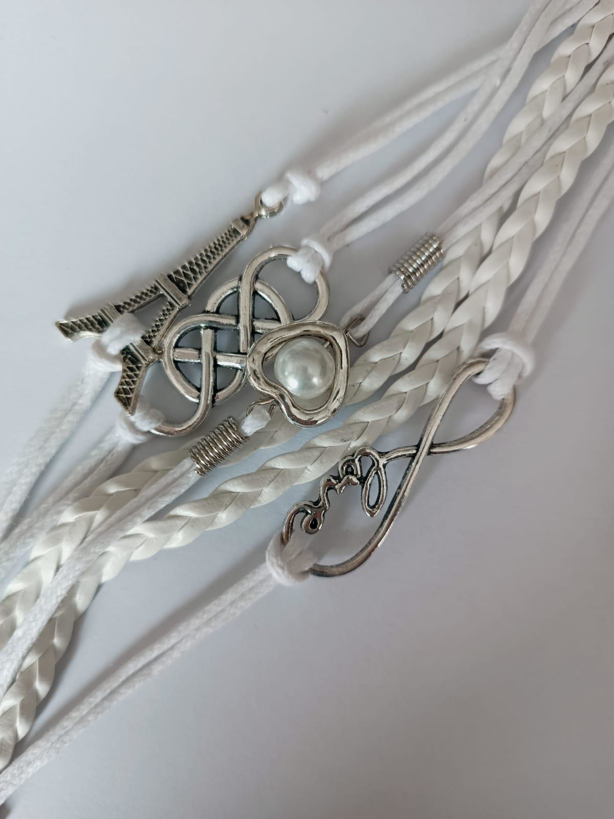 Azemax Melike Beyaz Love Eyfel Bileklik