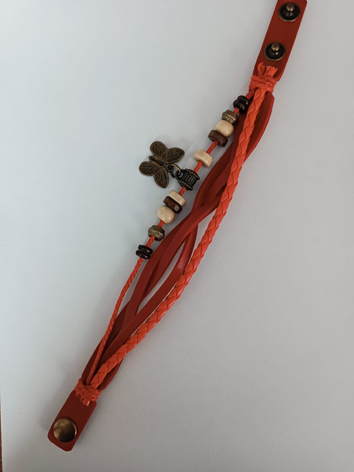 Azemax Melike Kelebekli Kırmızı Bileklik