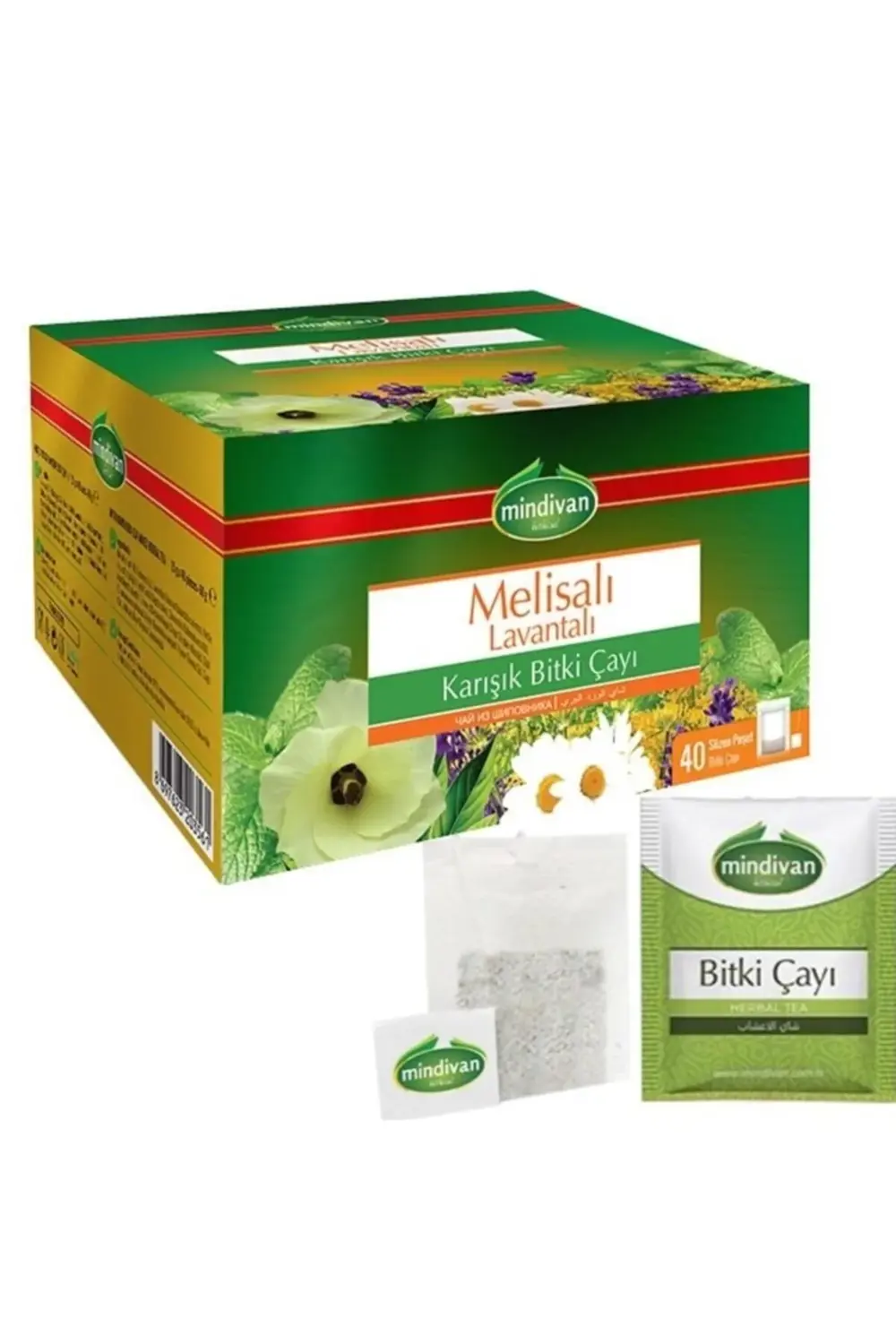 Mindivan Melisalı Lavantalı Çay 40'Lı İpli Zarflı (Karışık Bitki Çayı)