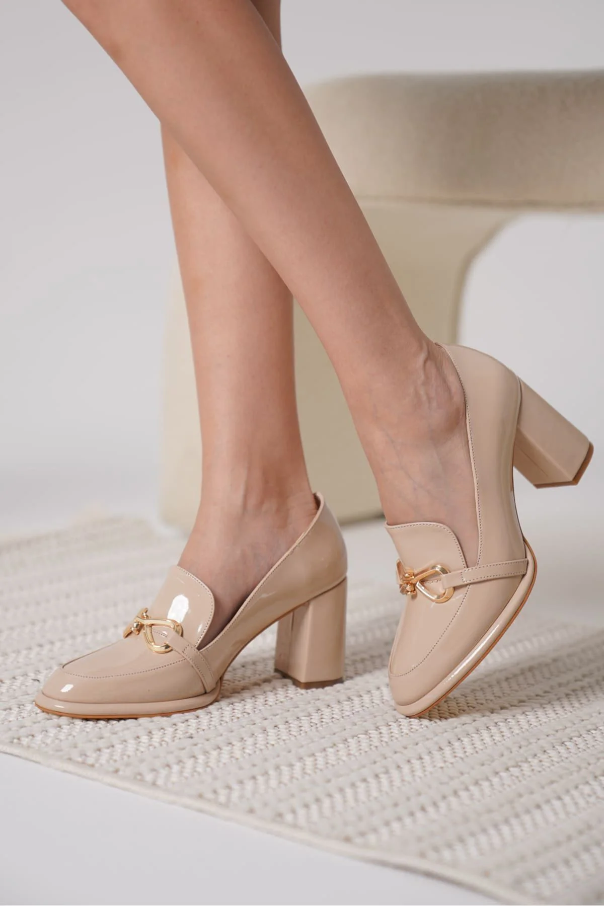 Melly Nude Rugan Kadın Topuklu Ayakkabı