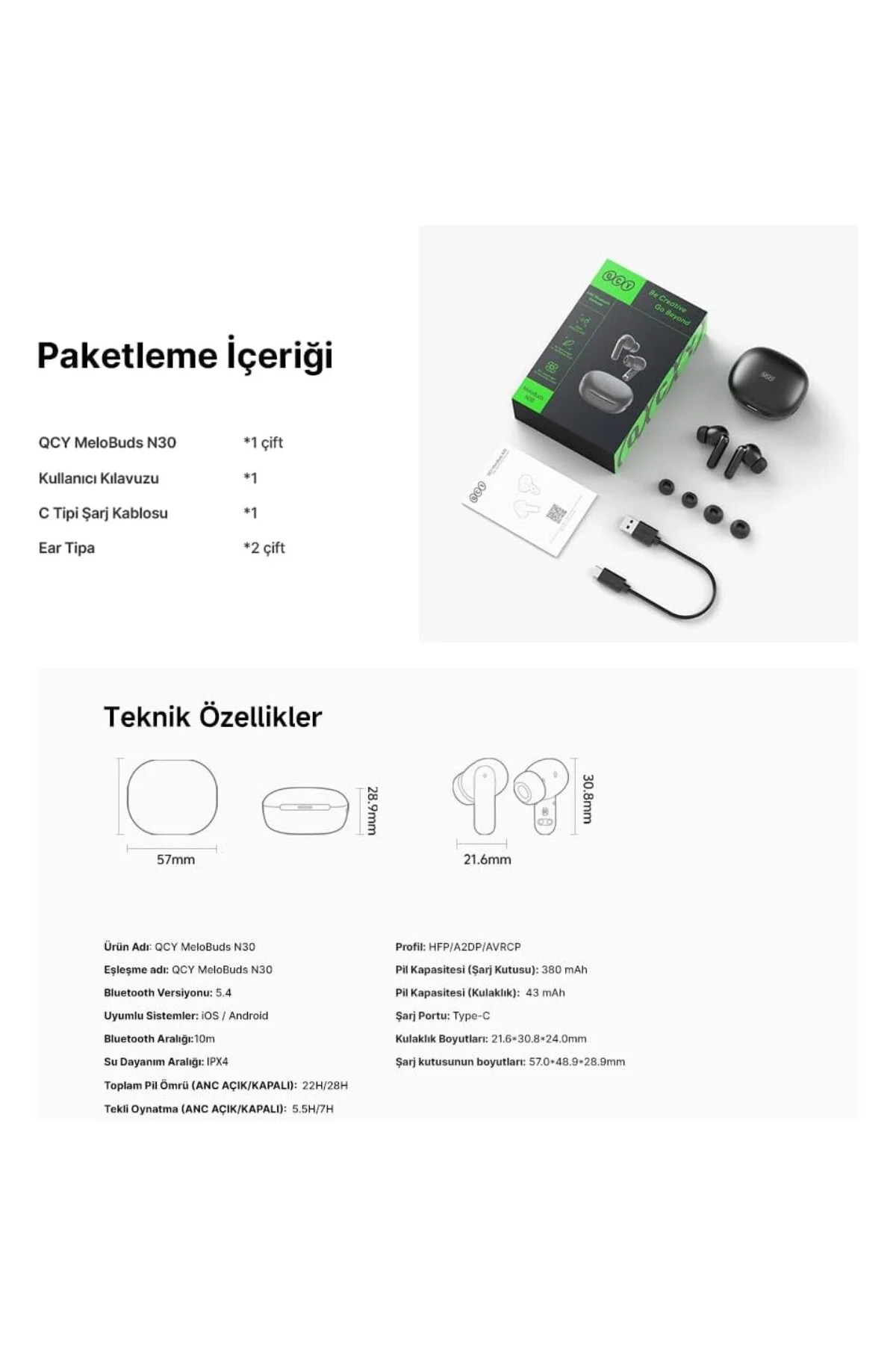 Melobuds N30 Adaptif Anc Bluetooth Kulaklık 4 Mikrofon Çift Cihaz