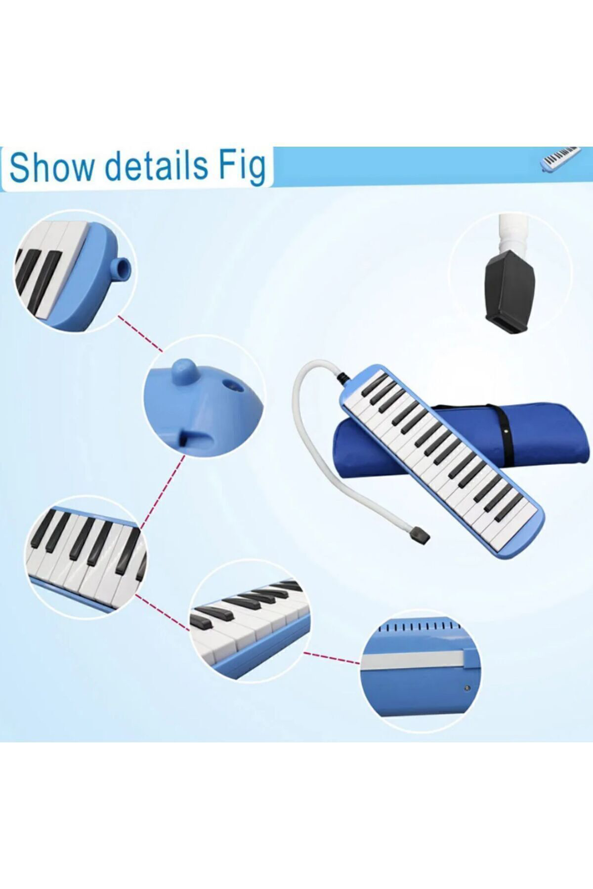 Ticon Melodika 32 Tuşlu Çantali Pembe Renk Bez Çantali Taşima Kulplu