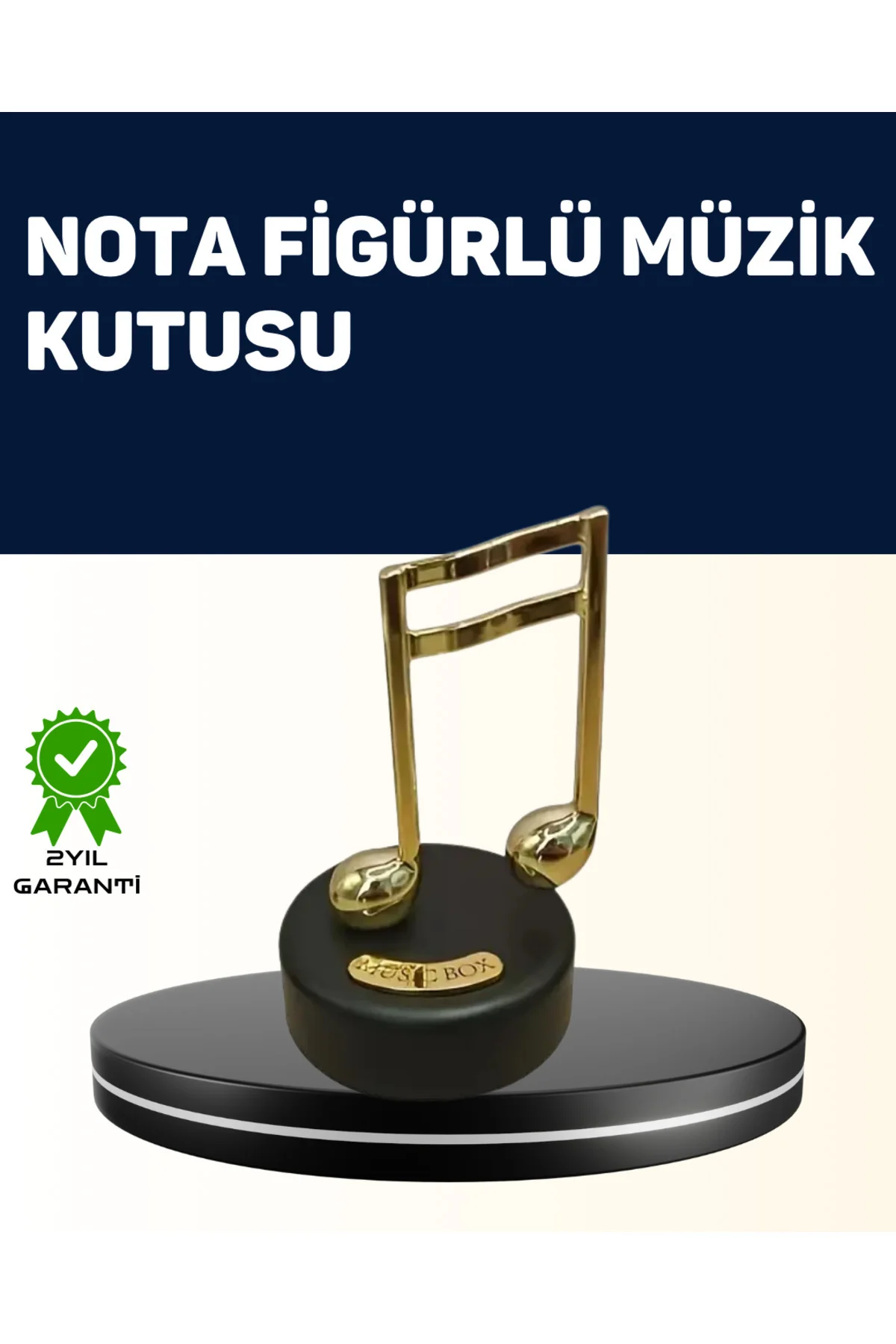 Melodious Music Altın Nota Figürlü Müzik Kutusu