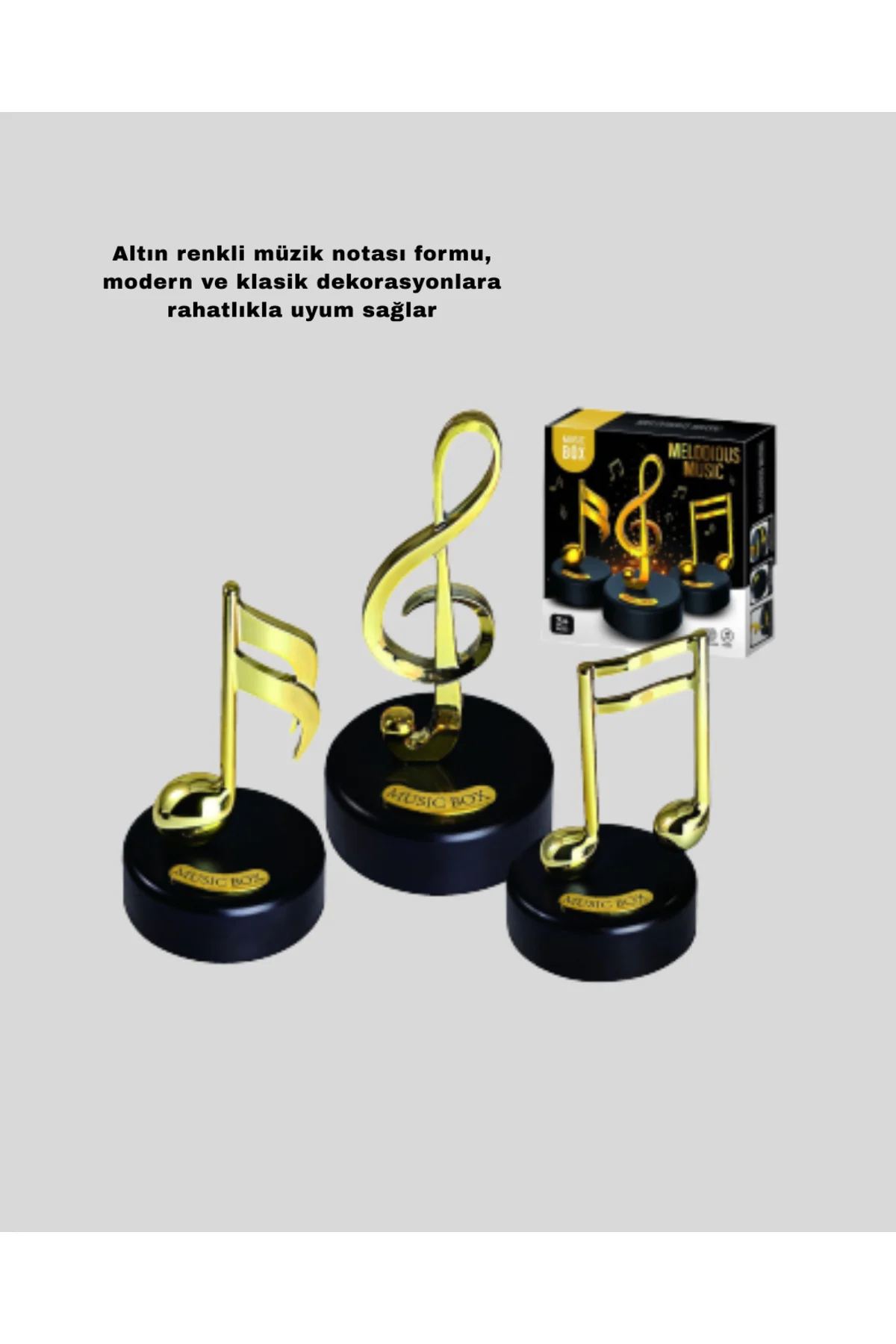 Melodious Music Altın Nota Figürlü Müzik Kutusu - Lisinya
