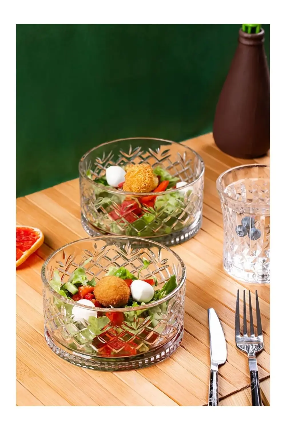 Melony Wide 4'lü Cam Çerezlik Ve Salata Kase Büyük Boy 460 ml