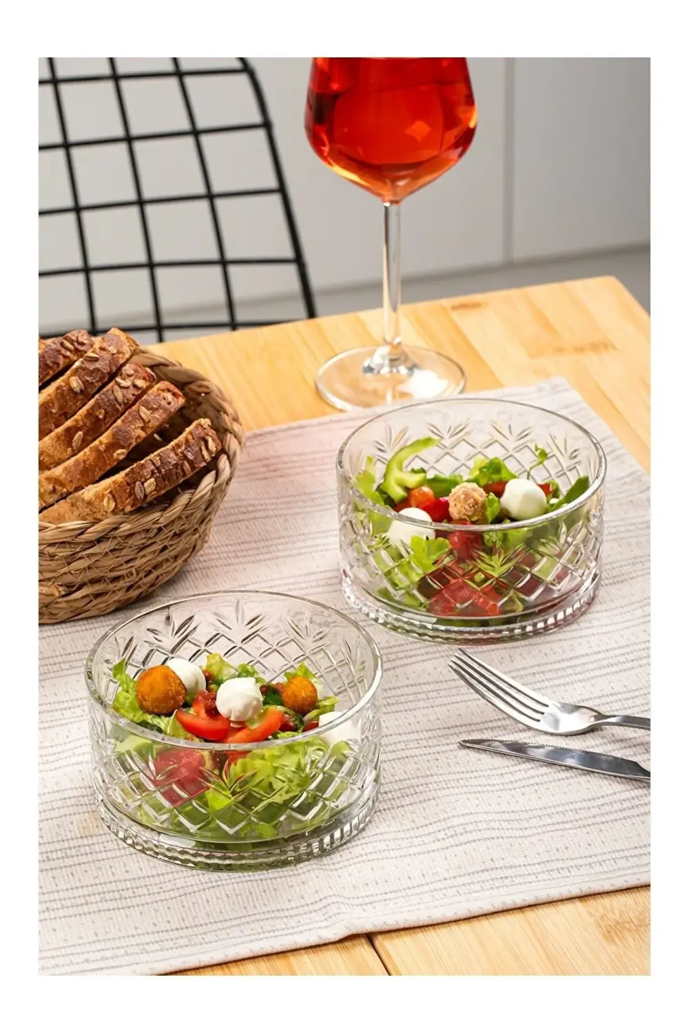 Melony Wide 4'lü Cam Çerezlik Ve Salata Kase Büyük Boy 460 ml