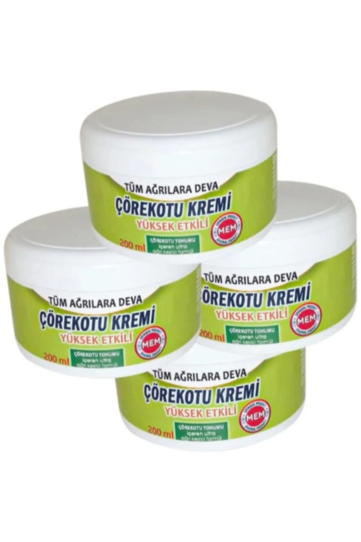 Mem Çörek Otu Kremi Green Box 200 ml x 4 adet Mem Çörek Otu Kremi Green Box 200 ml x 4 adet