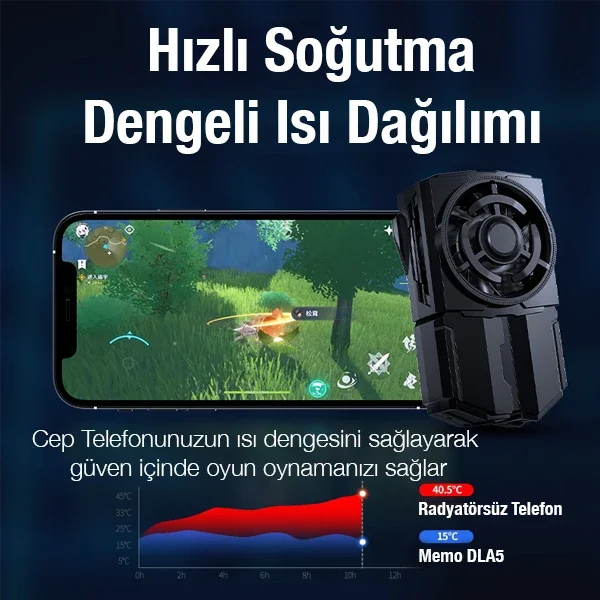 MEMO DL-A5 Cep Telefonu Soğutma Fanı Gamer Oyuncu Radyatör Soğutucu-1852
