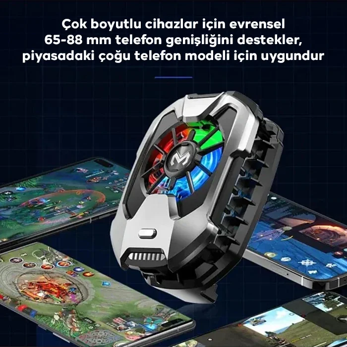 Memo DLA8 Cep Telefon Soğutma Fanı - RGB LED Işıklı Soğutucu