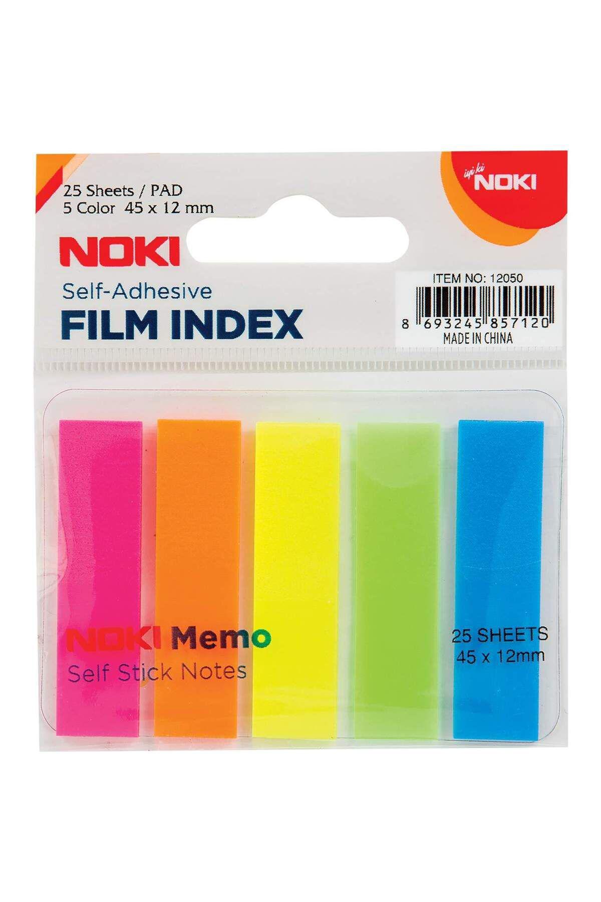 Noki Memo Film İndex 5 Renk 12X45mm 25 Yp. 12050 Yapişkan Notluk