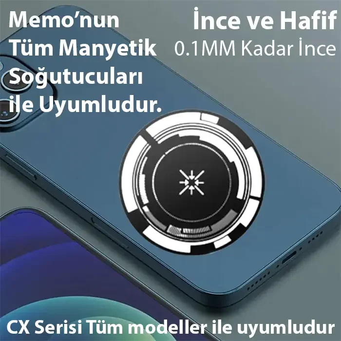 Memo Manyetik Metal Halka - CX07 & CX08 Uyumlu Telefon Soğutucu