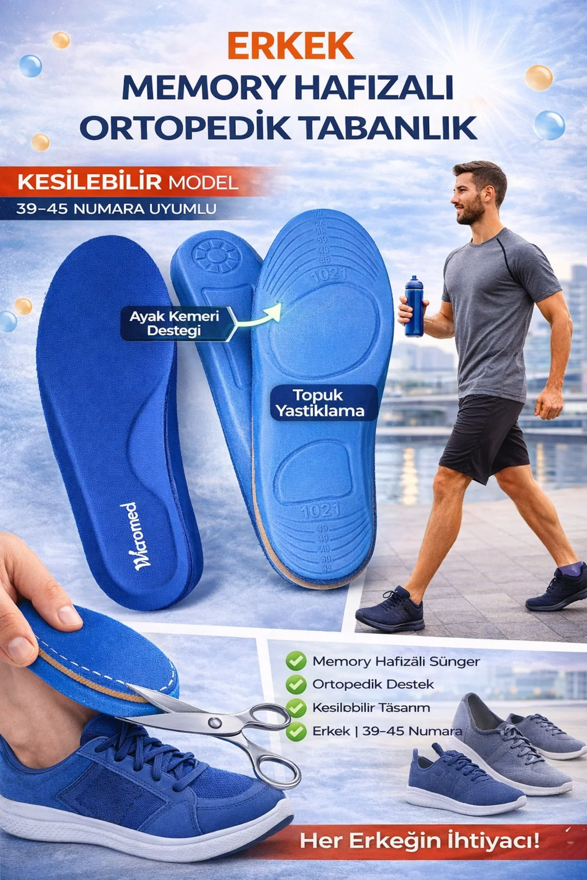 Memory Hafızalı Tabanlık – | Kesilebilir | 39–45 Numara - MT7040 Fiyatı, Yorumları ve Özellikleri