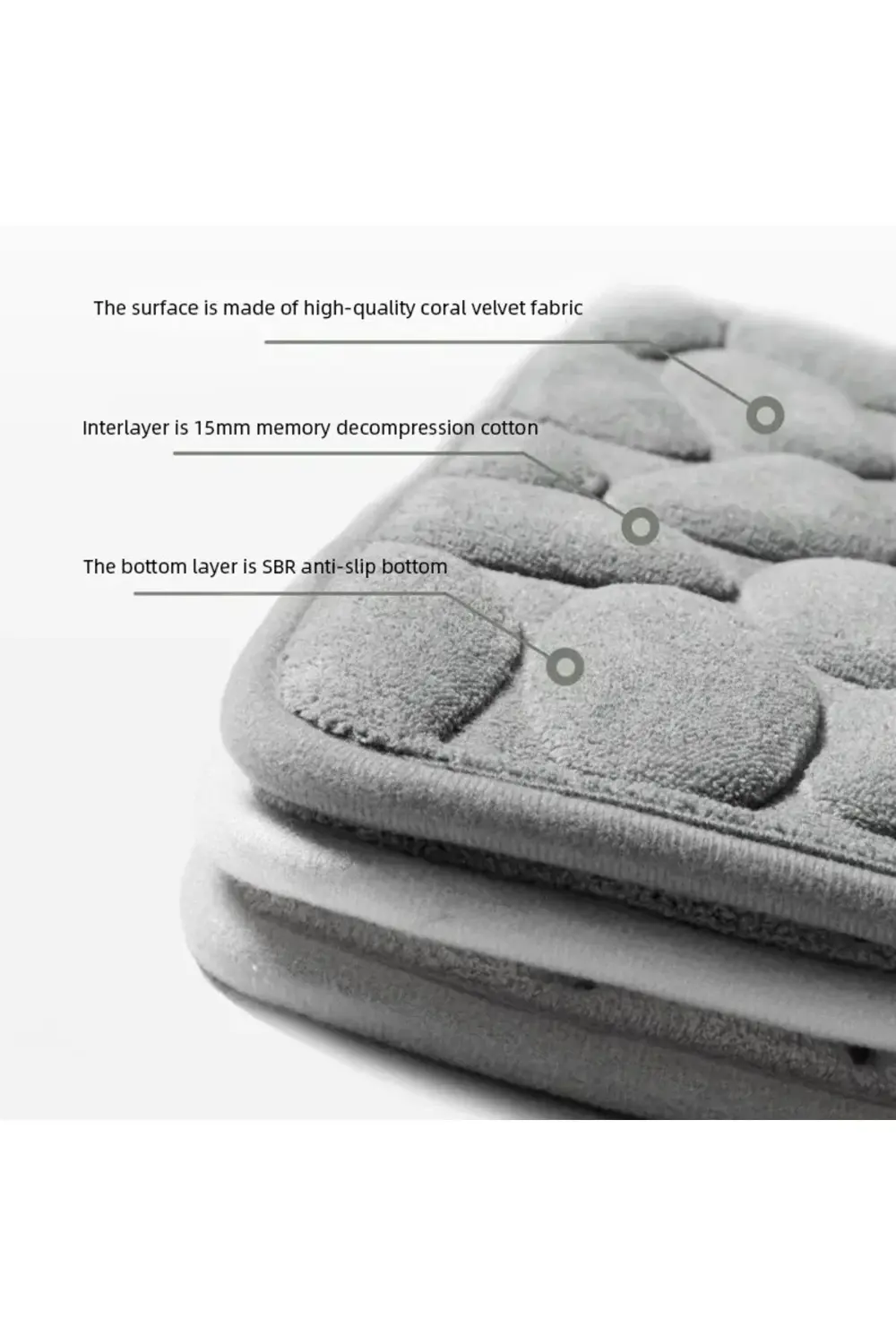 Memory Kaydırmaz Banyo Paspası Gri