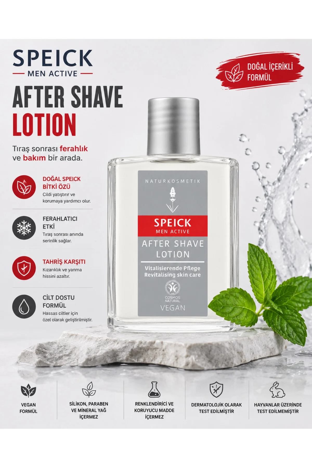 Men Active Tıraş Sonrası Losyon 100 ml | Hassas Ciltler İçin, Doğ