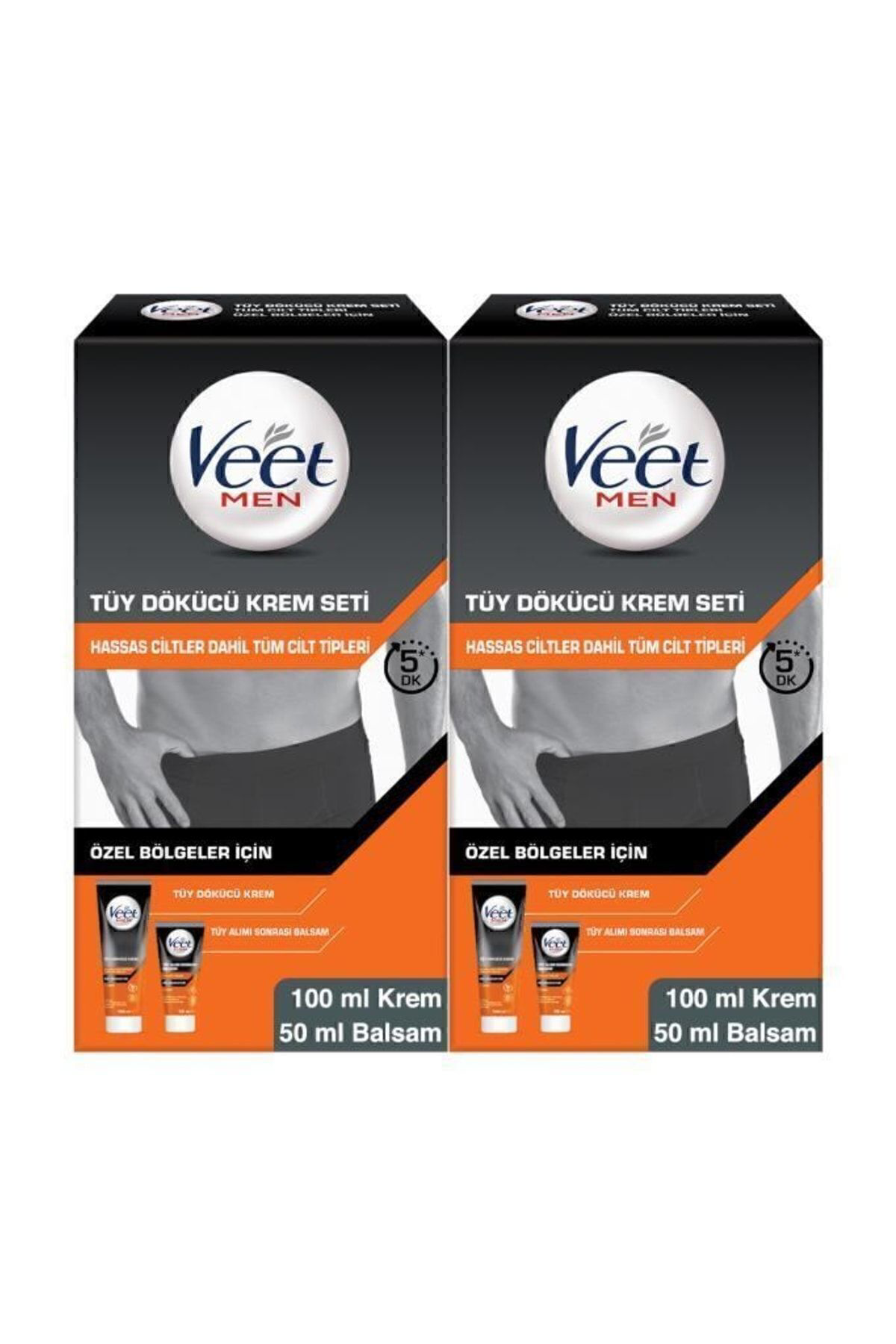 Men Erkek Özel Bölgeler İçin Tüy Dökücü Krem Seti Tüm Cilt Tipler