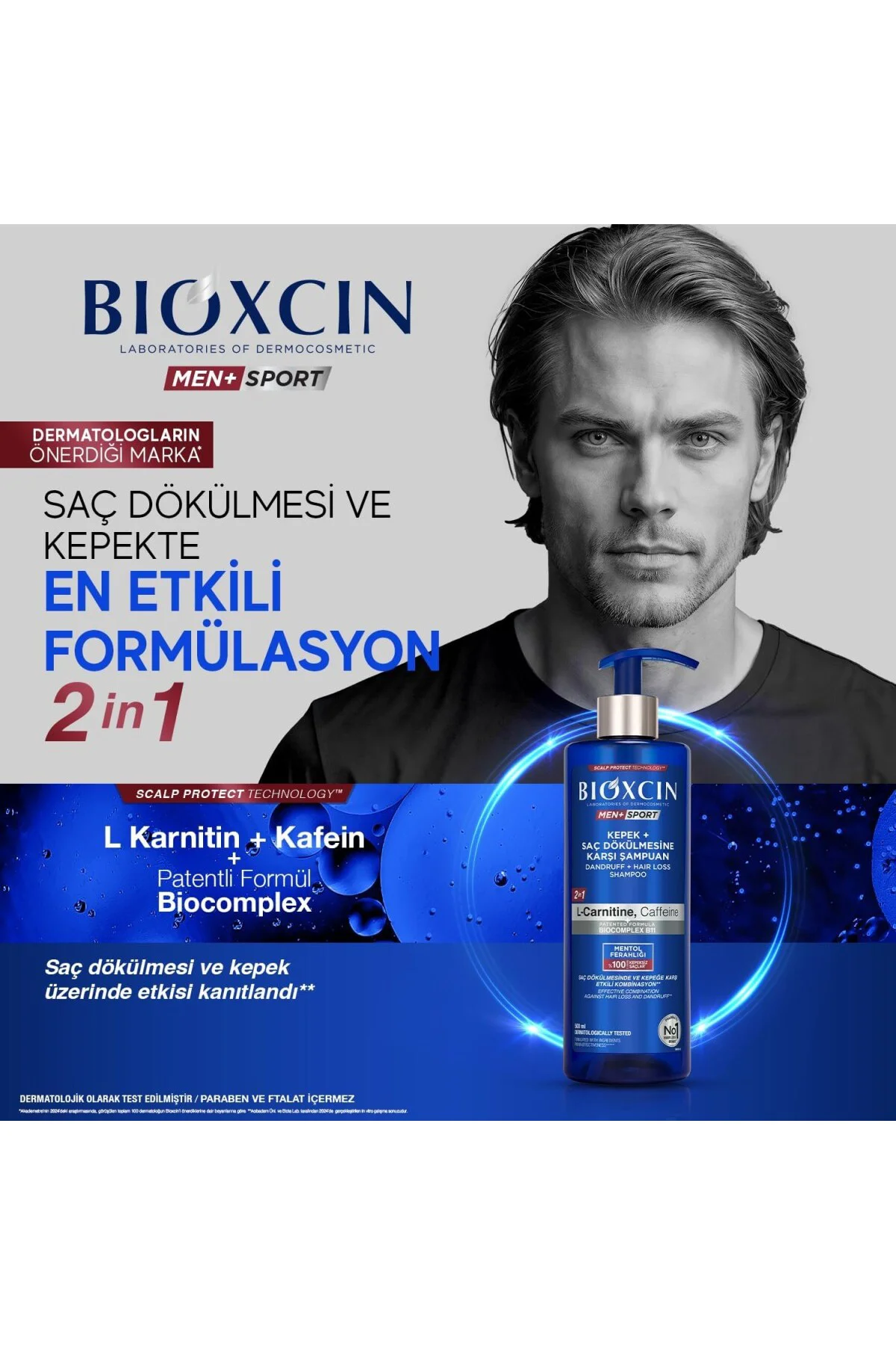 Men+ Sport Kepek + Saç Dökülmesine Karşı Şampuan | L-Carnitine, Kafein, BioComplex B Men+ Sport Kepek + Saç Dökülmesine Karşı Şampuan | L-Carnitine, Kafein, BioComplex B