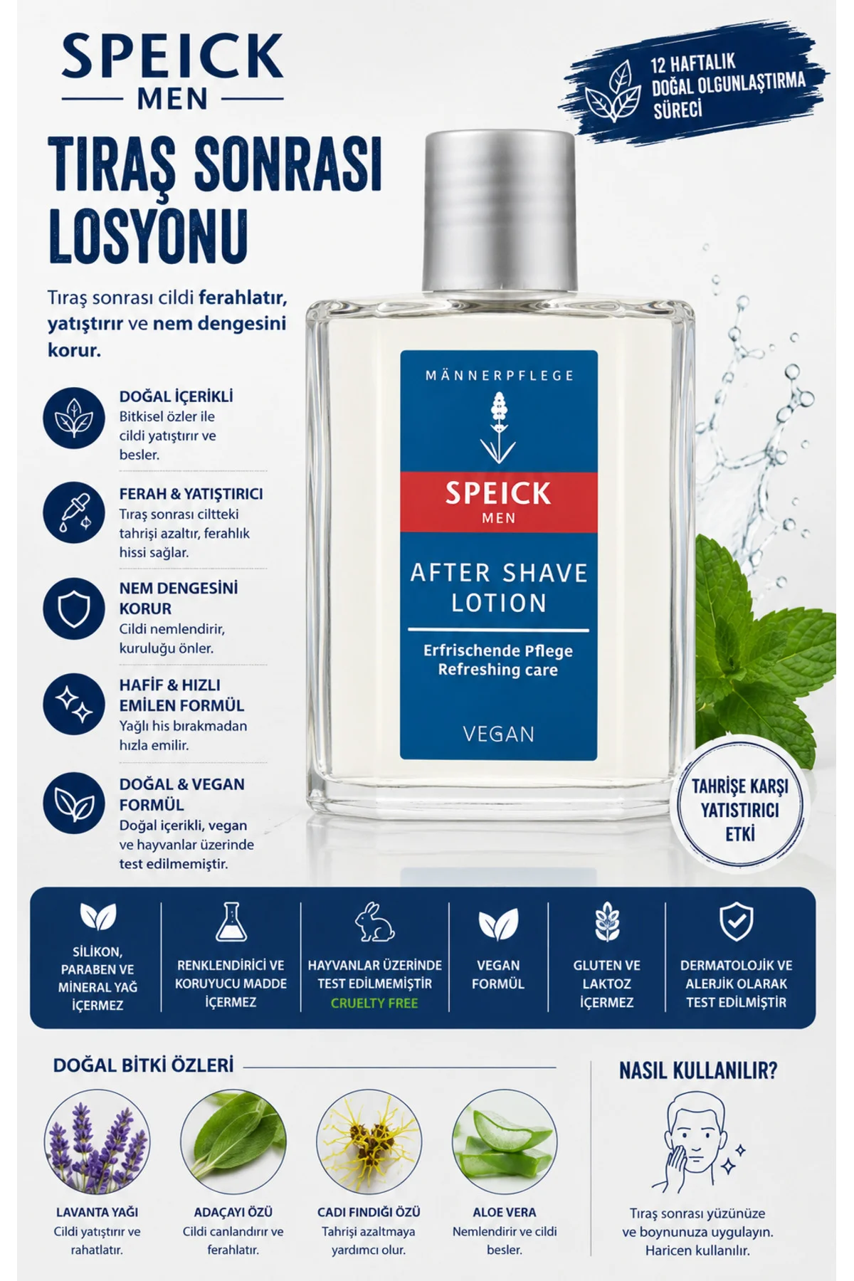 Men Tıraş Sonrası Losyonu 100 ml – Ferahlatıcı, Yatıştırıcı, Bitk Men Tıraş Sonrası Losyonu 100 ml – Ferahlatıcı, Yatıştırıcı, Bitk
