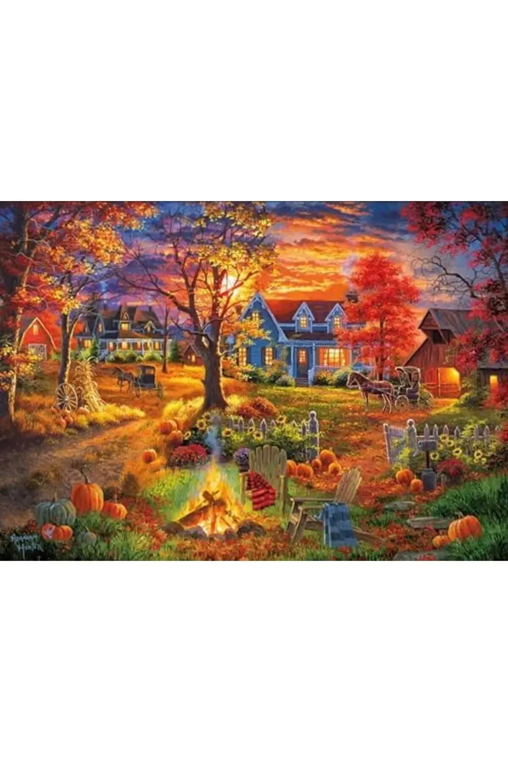 menaShop Games 1000 Parça Sonbahar Köyü Puzzle Rise 999662