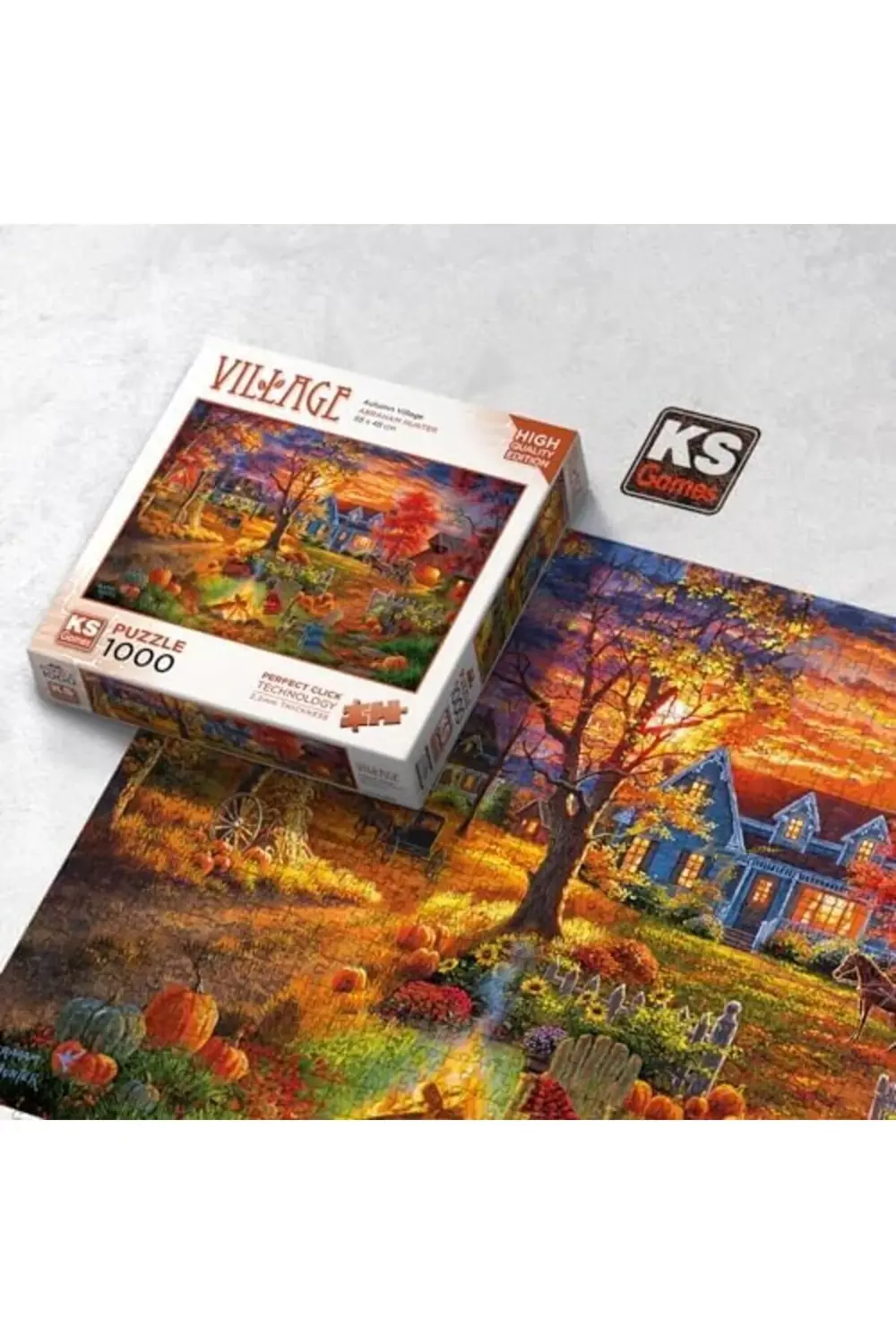 menaShop Games 1000 Parça Sonbahar Köyü Puzzle Rise 999662
