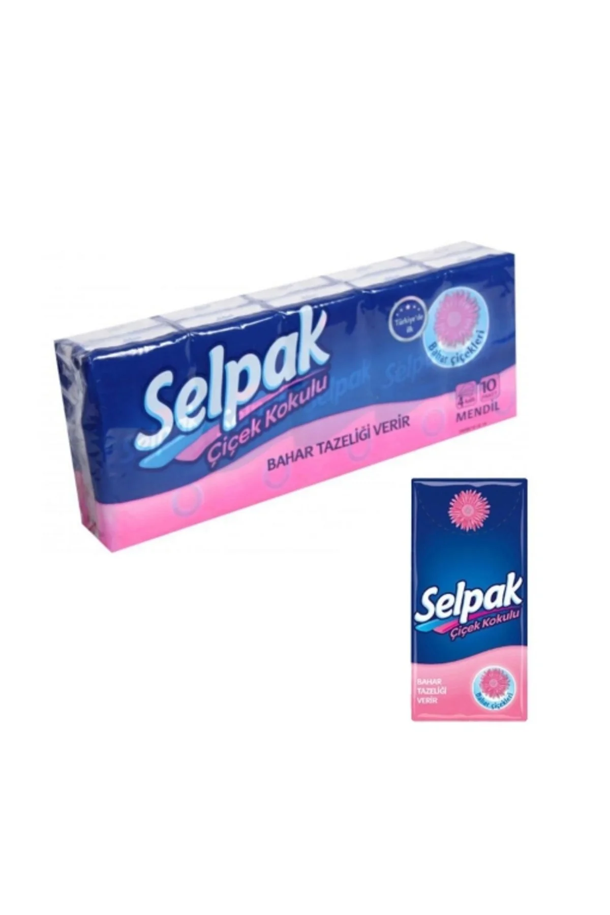 Mendil Cep Çiçekli 10'lu (12'li)