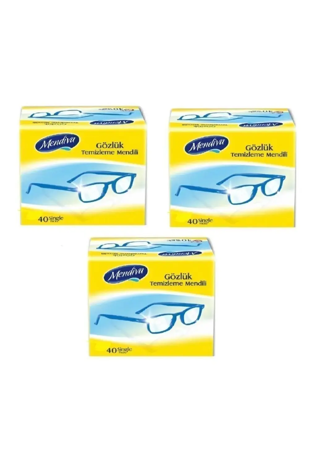 Mendiva Gözlük Cam Ekran Kask Temizleme Mendili 40'lı 3 Kutu (120